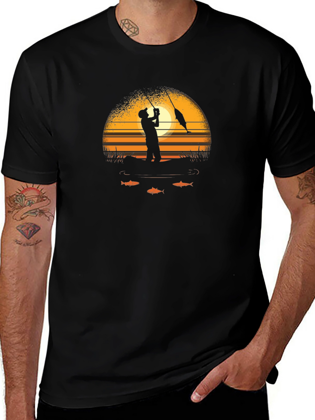 Sunset Fishing Graphic Tee