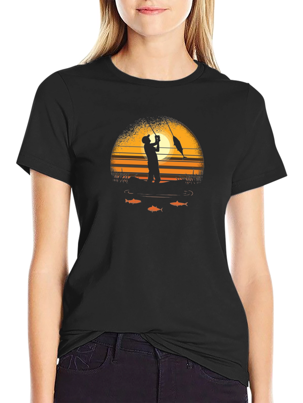 Sunset Fishing Graphic Tee