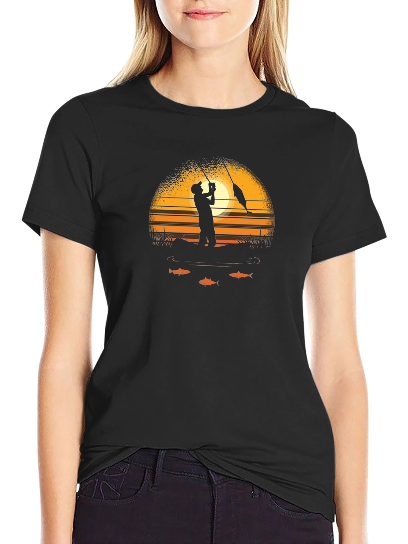 Sunset Fishing Graphic Tee