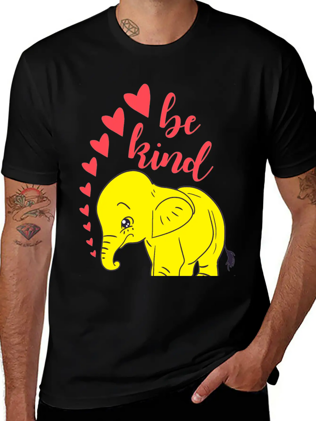 Kindness. Be Kind, Be Gentle. Wild Baby Elephant Essential Cotton Tee For Daily Outfits – Unisex Style