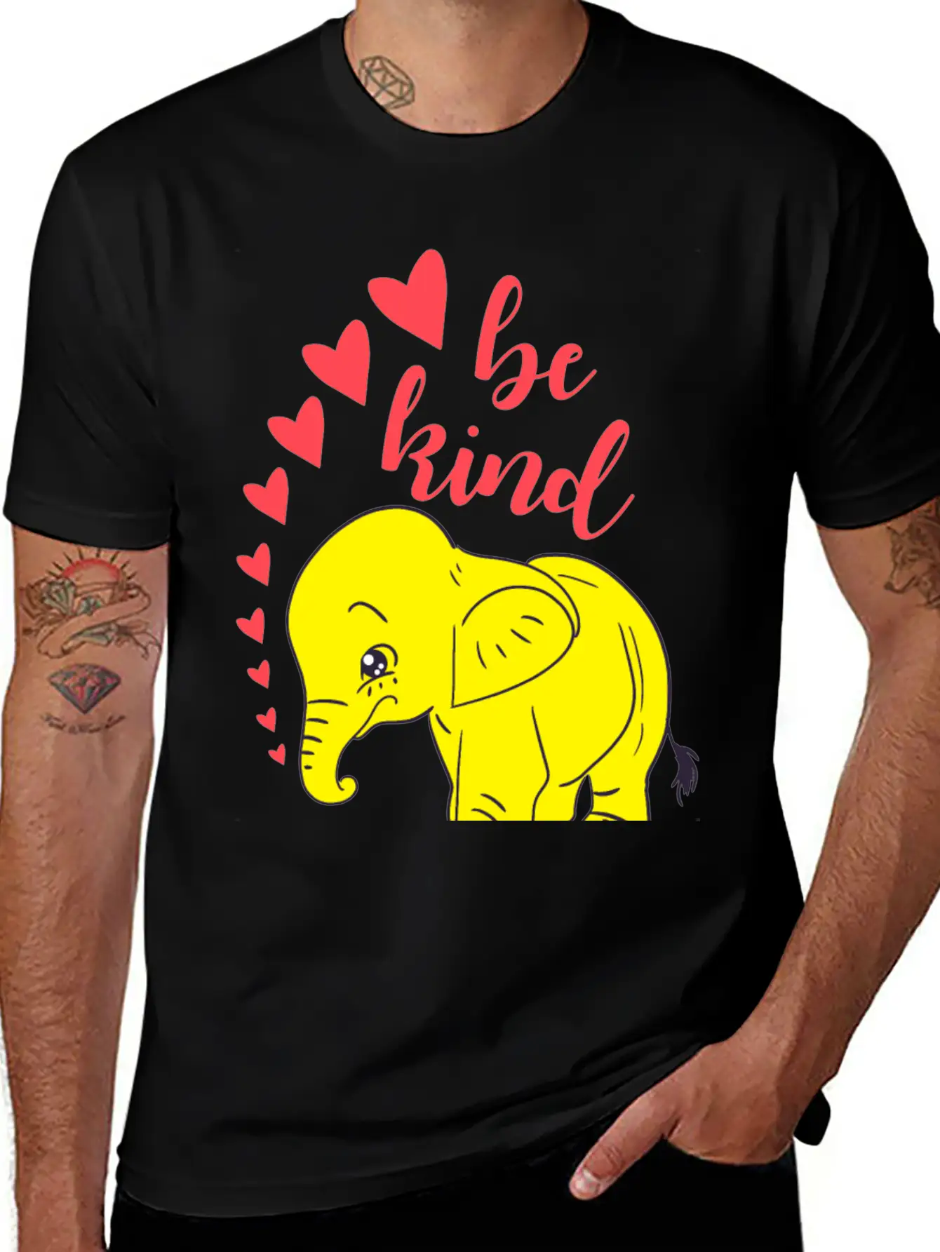 Kindness. Be Kind, Be Gentle. Wild Baby Elephant Essential Cotton Tee For Daily Outfits – Unisex Style