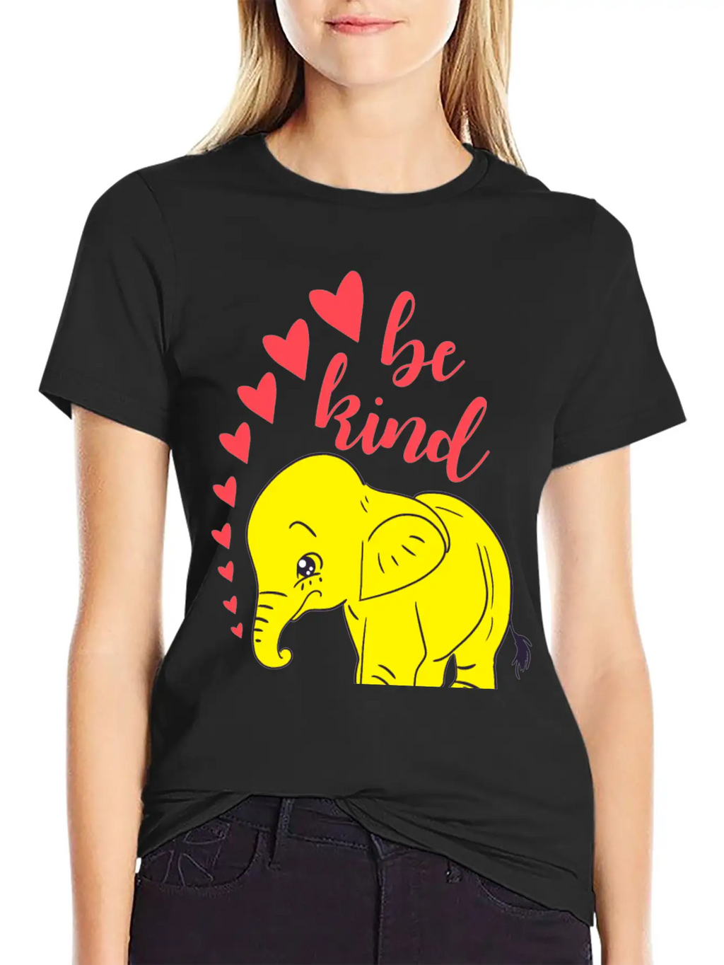 Kindness. Be Kind, Be Gentle. Wild Baby Elephant Essential Cotton Tee For Daily Outfits – Unisex Style