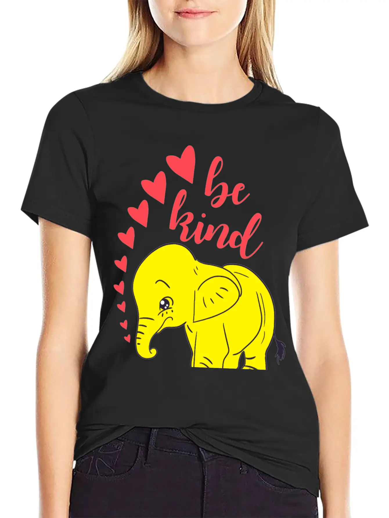 Kindness. Be Kind, Be Gentle. Wild Baby Elephant Essential Cotton Tee For Daily Outfits – Unisex Style