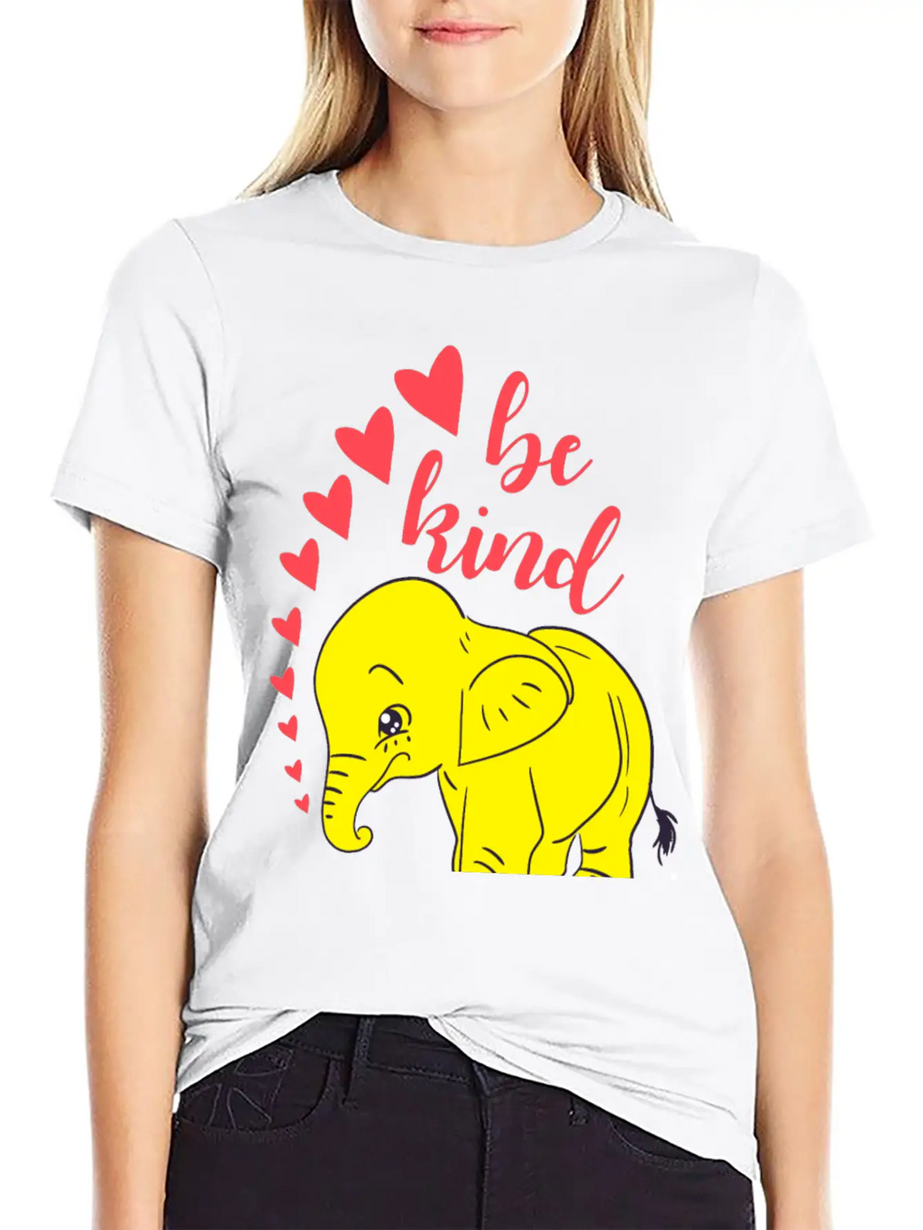 Kindness. Be Kind, Be Gentle. Wild Baby Elephant Essential Cotton Tee For Daily Outfits – Unisex Style
