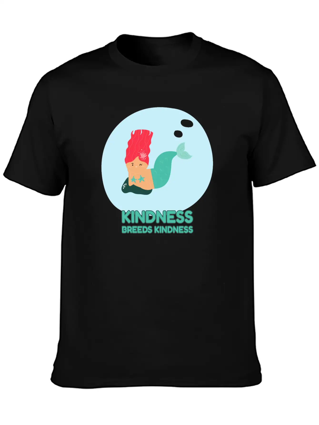 Kindness Breeds Kindness Mermaid Be Kind Wave Casual Graphic T-Shirt – Simple And Comfortable Daily Wear