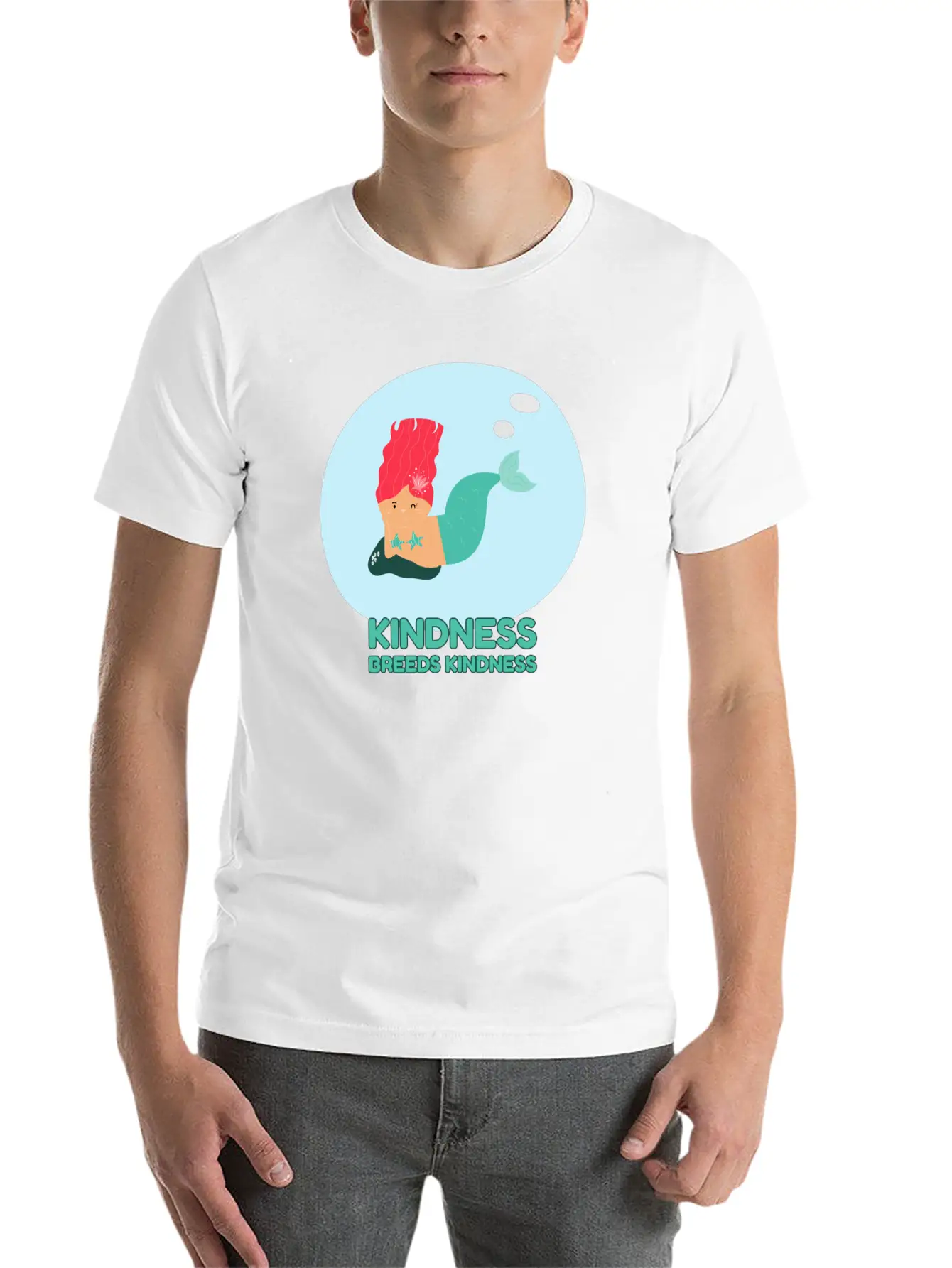 Kindness Breeds Kindness Mermaid Be Kind Wave Casual Graphic T-Shirt – Simple And Comfortable Daily Wear