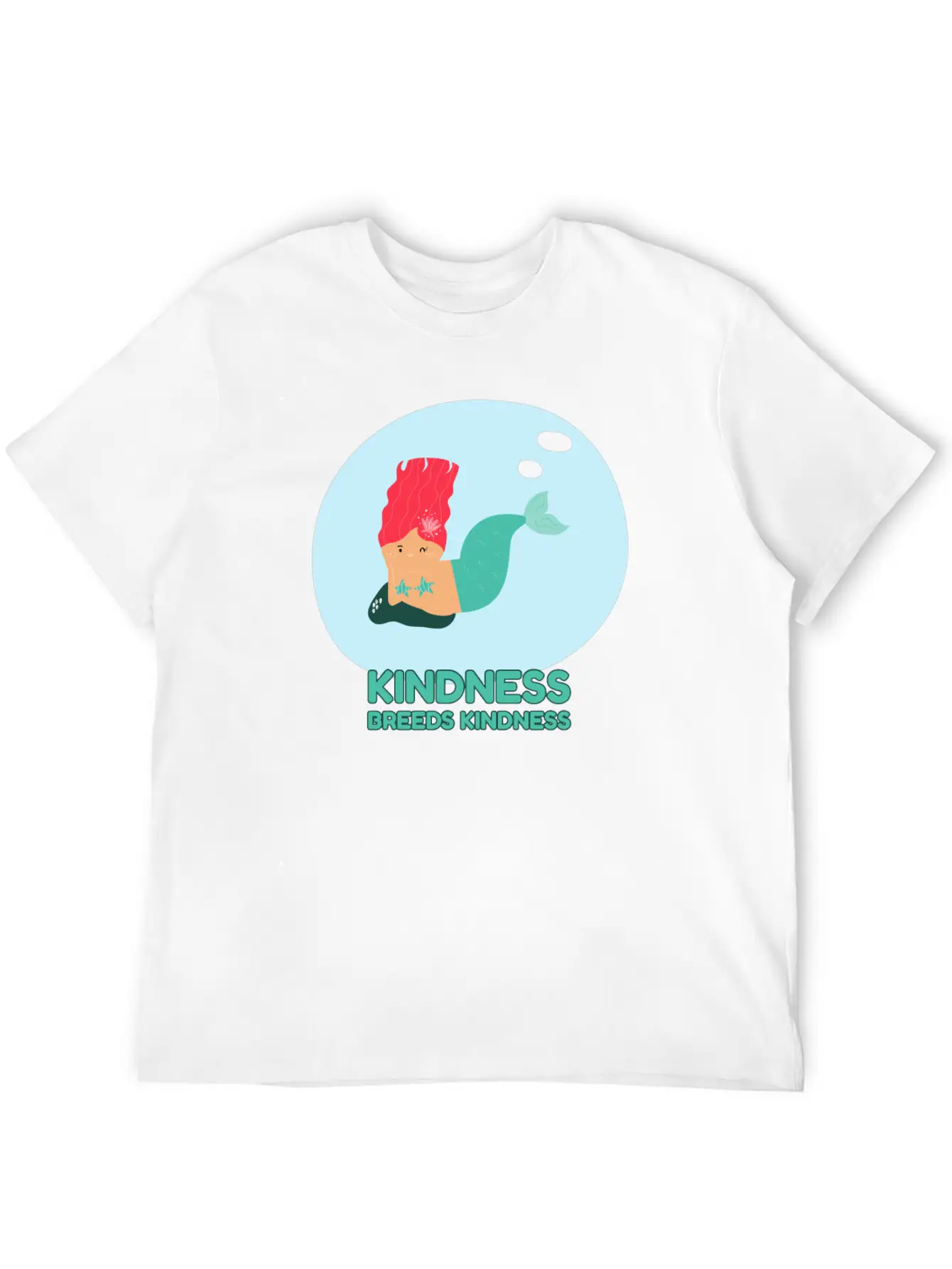 Kindness Breeds Kindness Mermaid Be Kind Wave Casual Graphic T-Shirt – Simple And Comfortable Daily Wear