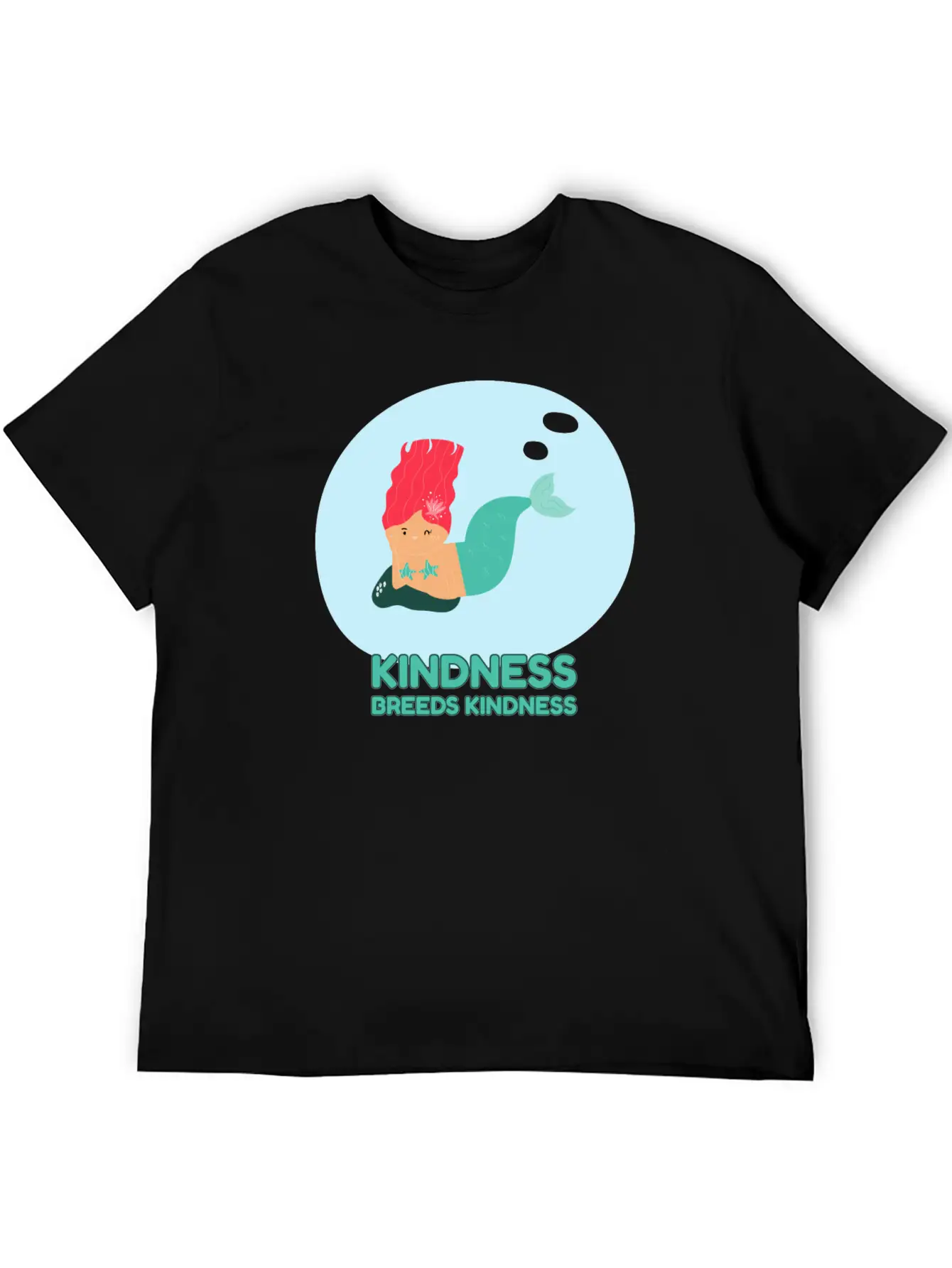 Kindness Breeds Kindness Mermaid Be Kind Wave Casual Graphic T-Shirt – Simple And Comfortable Daily Wear