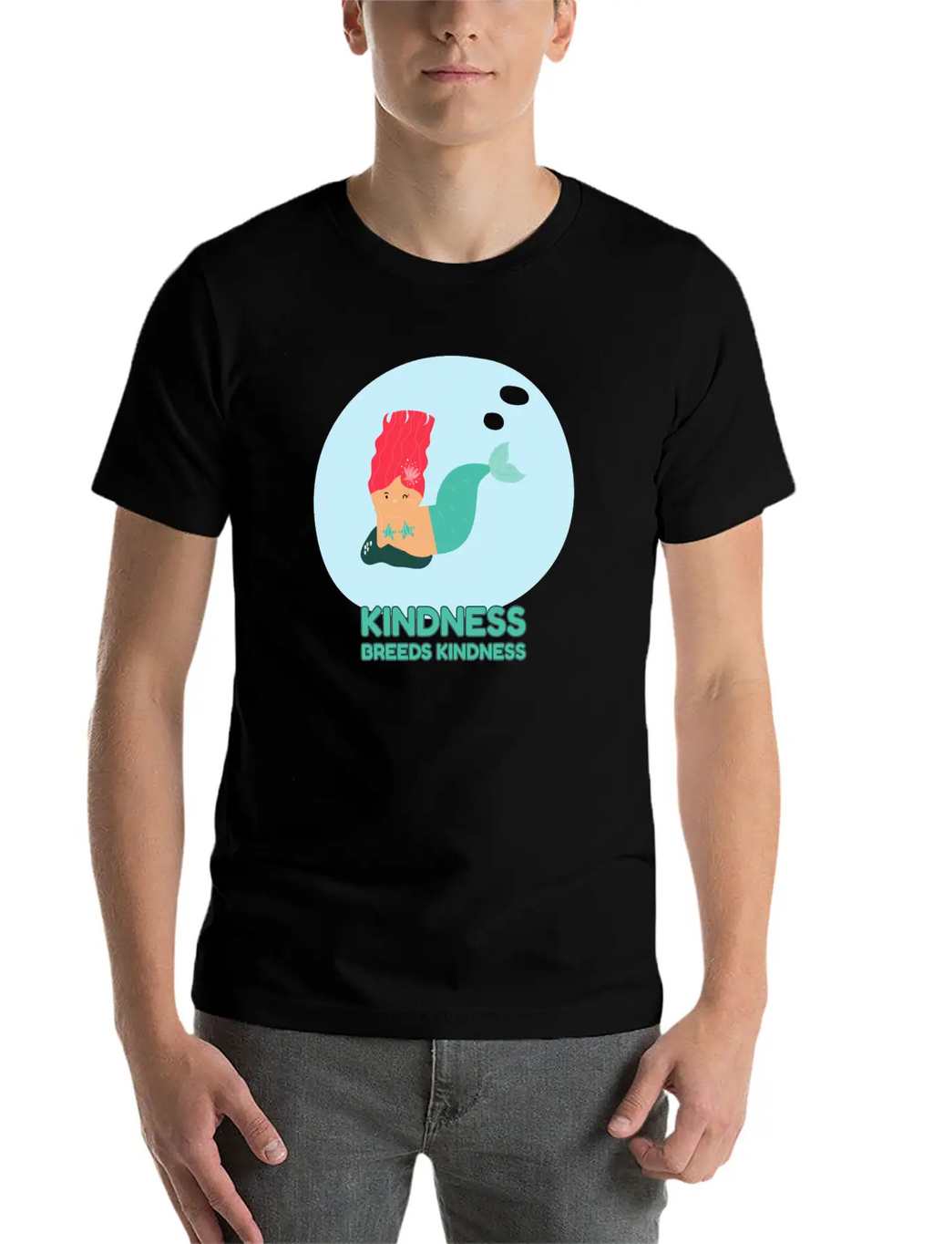 Kindness Breeds Kindness Mermaid Be Kind Wave Casual Graphic T-Shirt – Simple And Comfortable Daily Wear