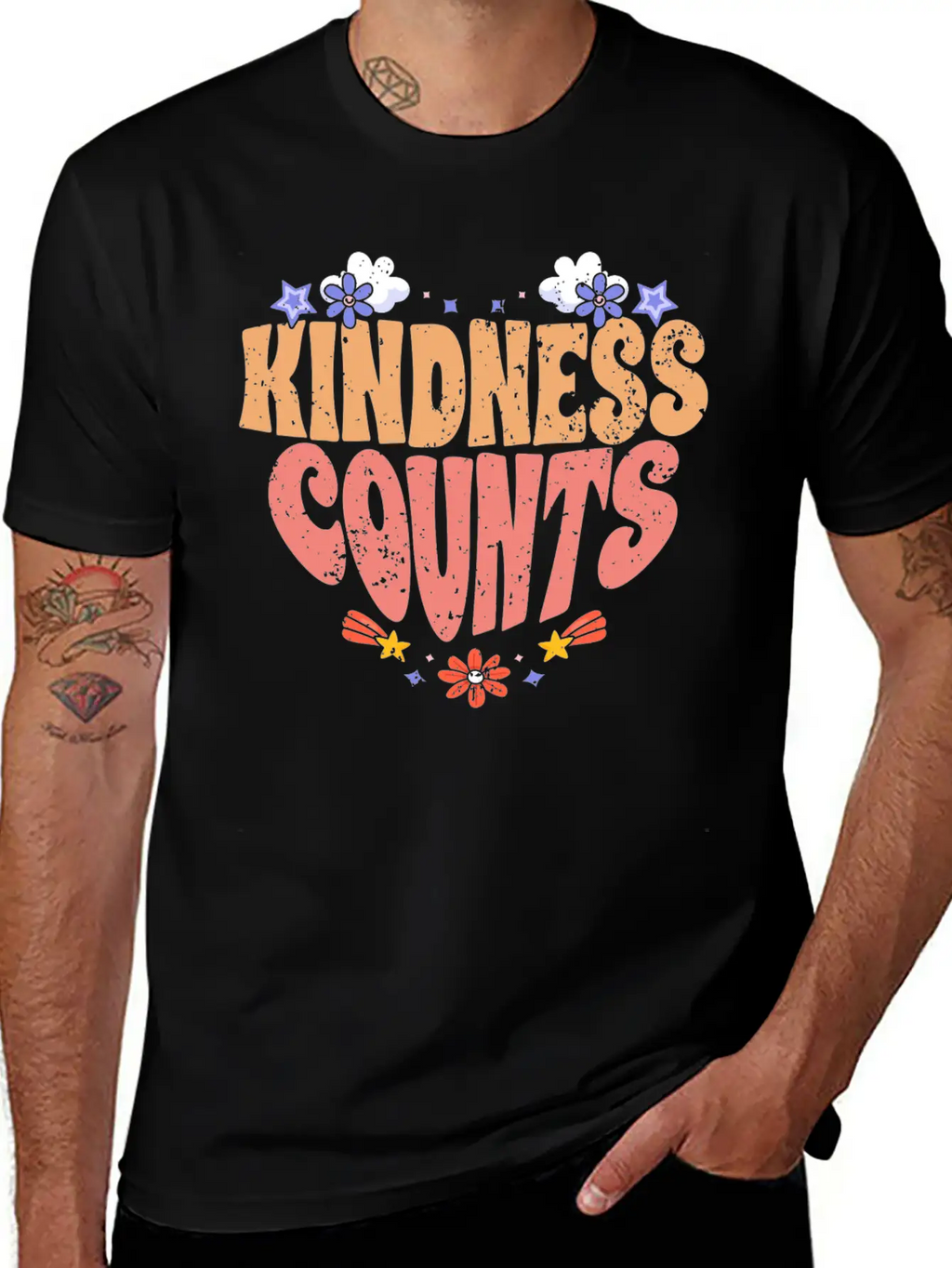 Kindness Counts Motivational Spreading Kindness To Stylish Everyday T-Shirt – Unisex Basic Cotton Tee