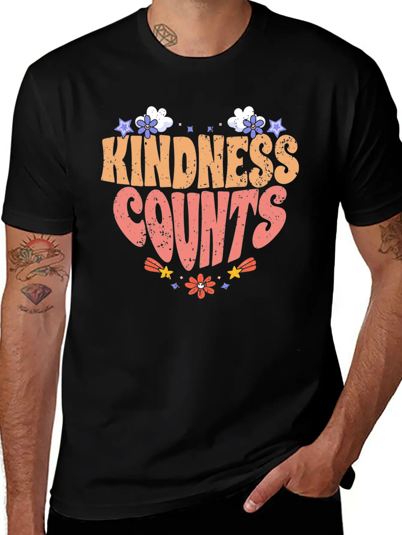 Kindness Counts Motivational Spreading Kindness To Stylish Everyday T-Shirt – Unisex Basic Cotton Tee
