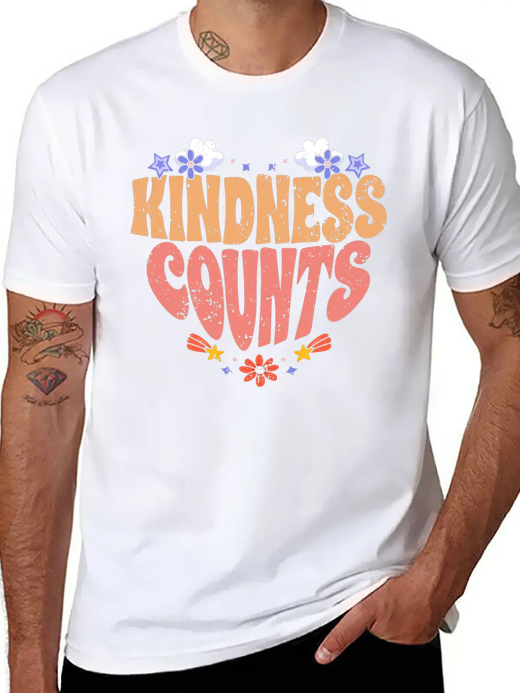 Kindness Counts Motivational Spreading Kindness To Stylish Everyday T-Shirt – Unisex Basic Cotton Tee