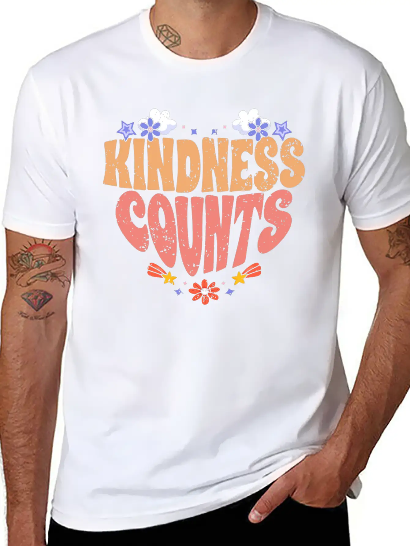 Kindness Counts Motivational Spreading Kindness To Stylish Everyday T-Shirt – Unisex Basic Cotton Tee