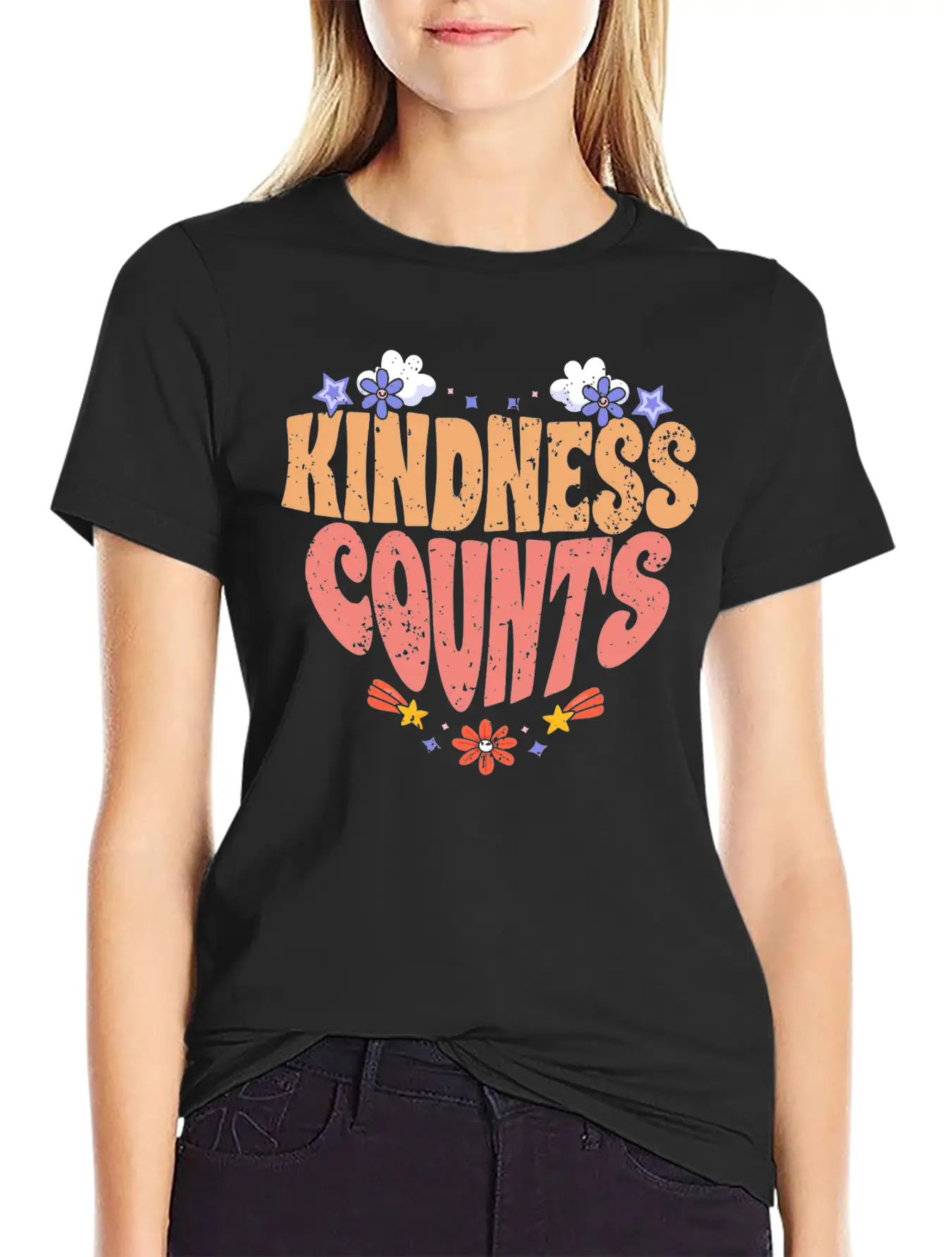 Kindness Counts Motivational Spreading Kindness To Stylish Everyday T-Shirt – Unisex Basic Cotton Tee