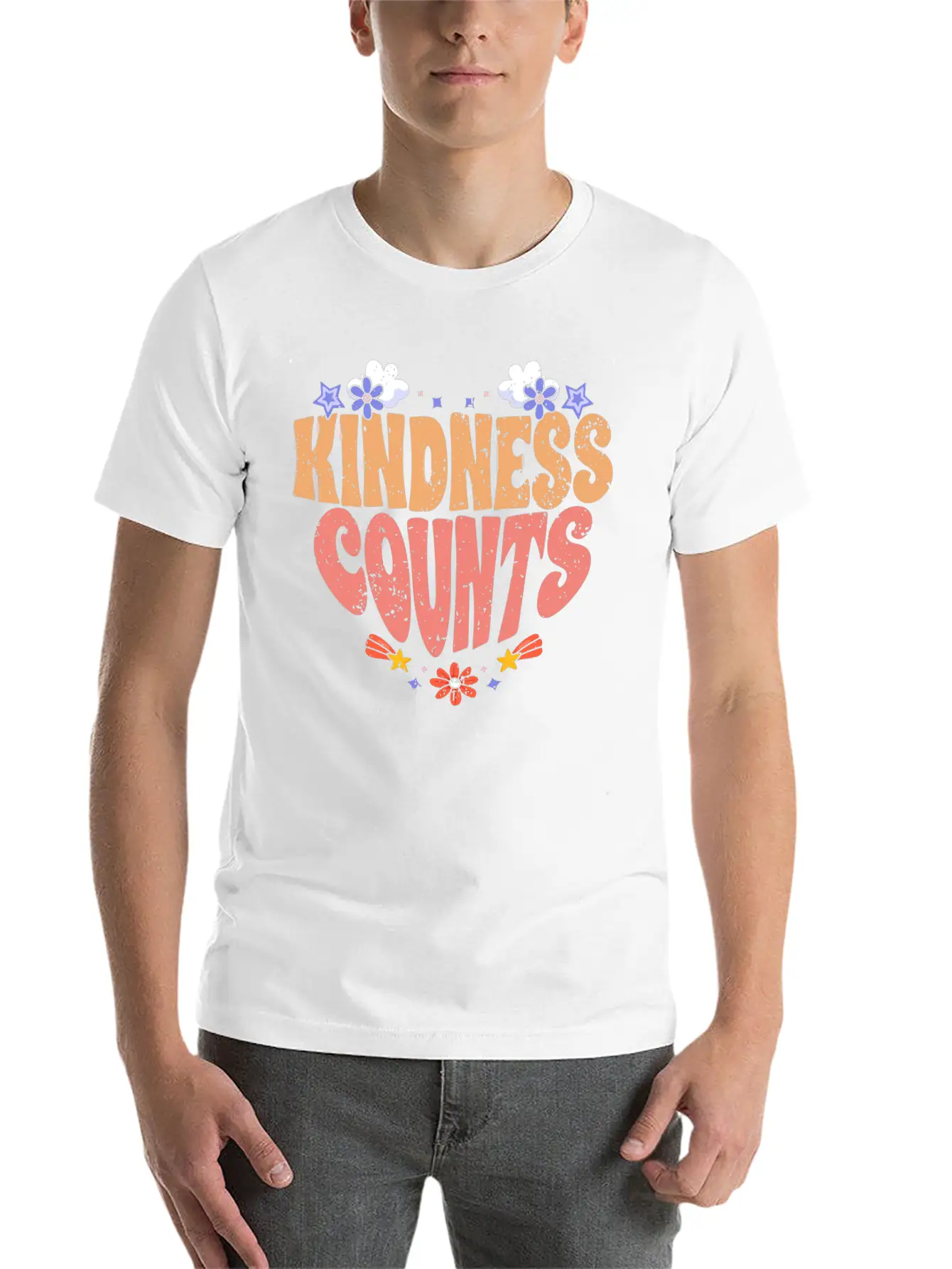 Kindness Counts Motivational Spreading Kindness To Stylish Everyday T-Shirt – Unisex Basic Cotton Tee