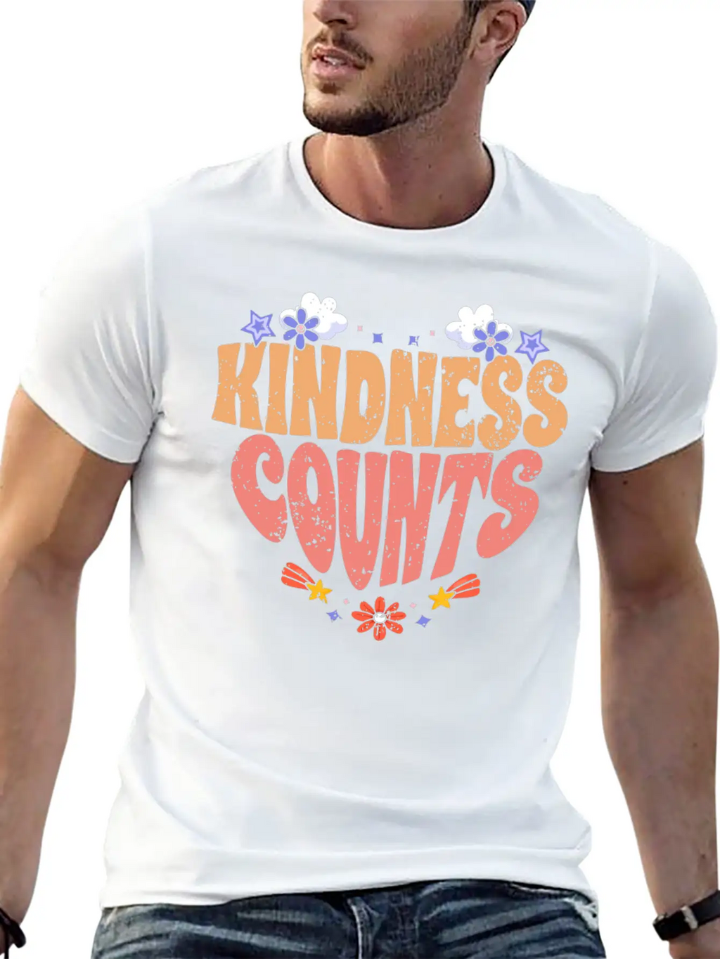 Kindness Counts Motivational Spreading Kindness To Stylish Everyday T-Shirt – Unisex Basic Cotton Tee