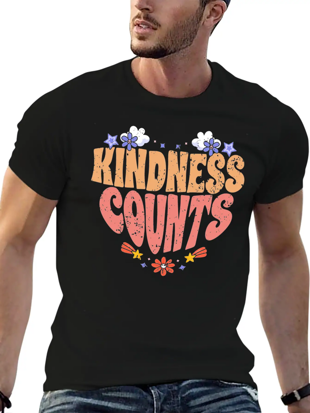 Kindness Counts Motivational Spreading Kindness To Stylish Everyday T-Shirt – Unisex Basic Cotton Tee