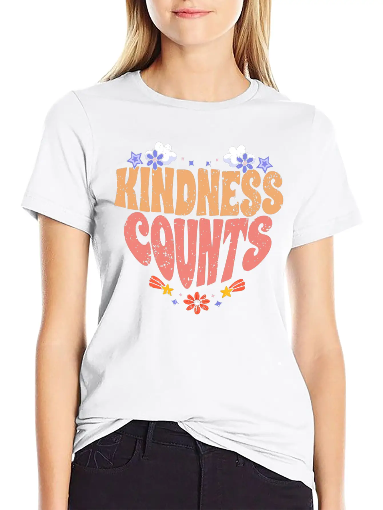 Kindness Counts Motivational Spreading Kindness To Stylish Everyday T-Shirt – Unisex Basic Cotton Tee
