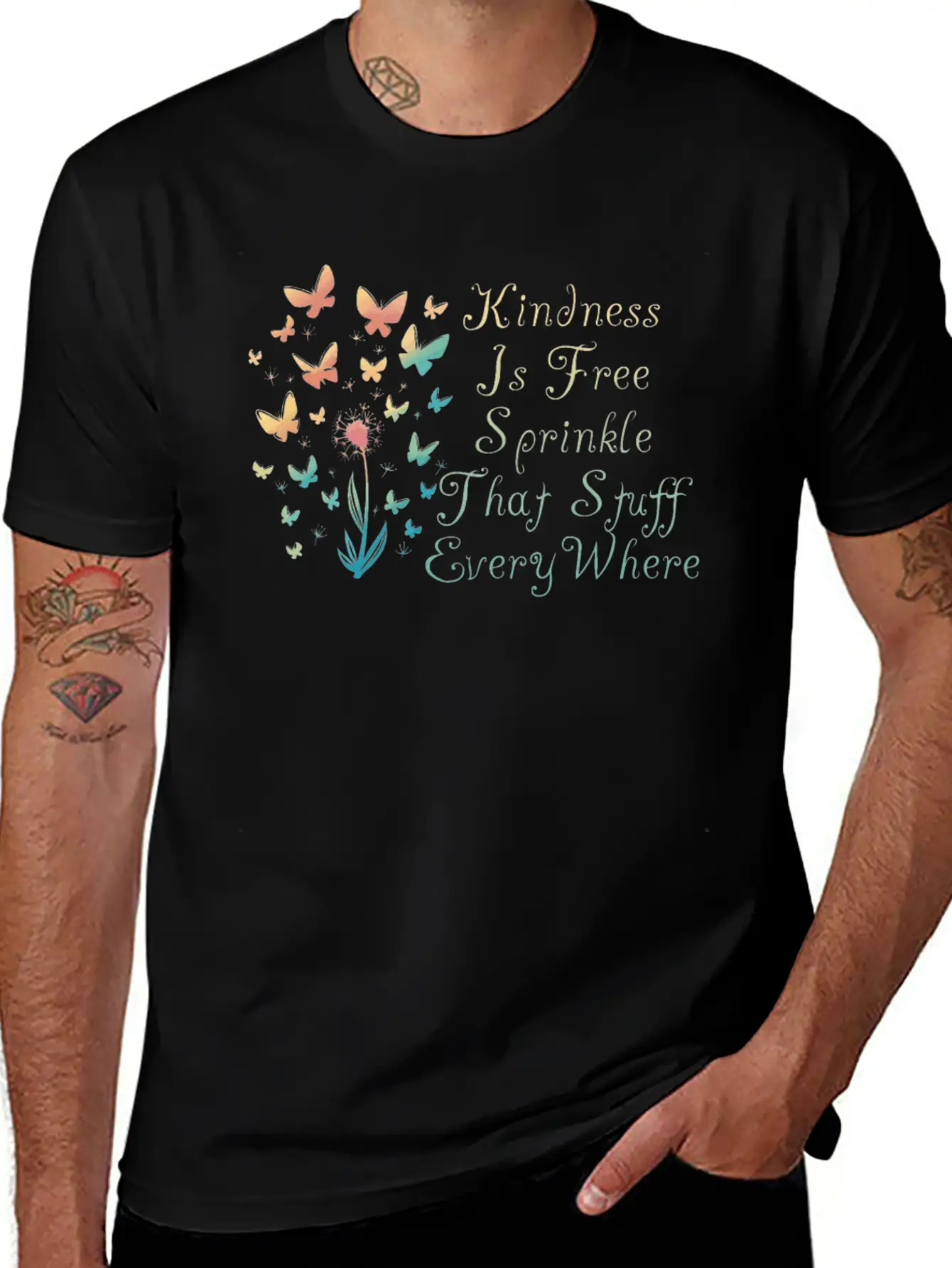 Kindness Is Free Sprinkle That Stuff Everywhere Casual Graphic T-Shirt – Simple And Comfortable Daily Wear