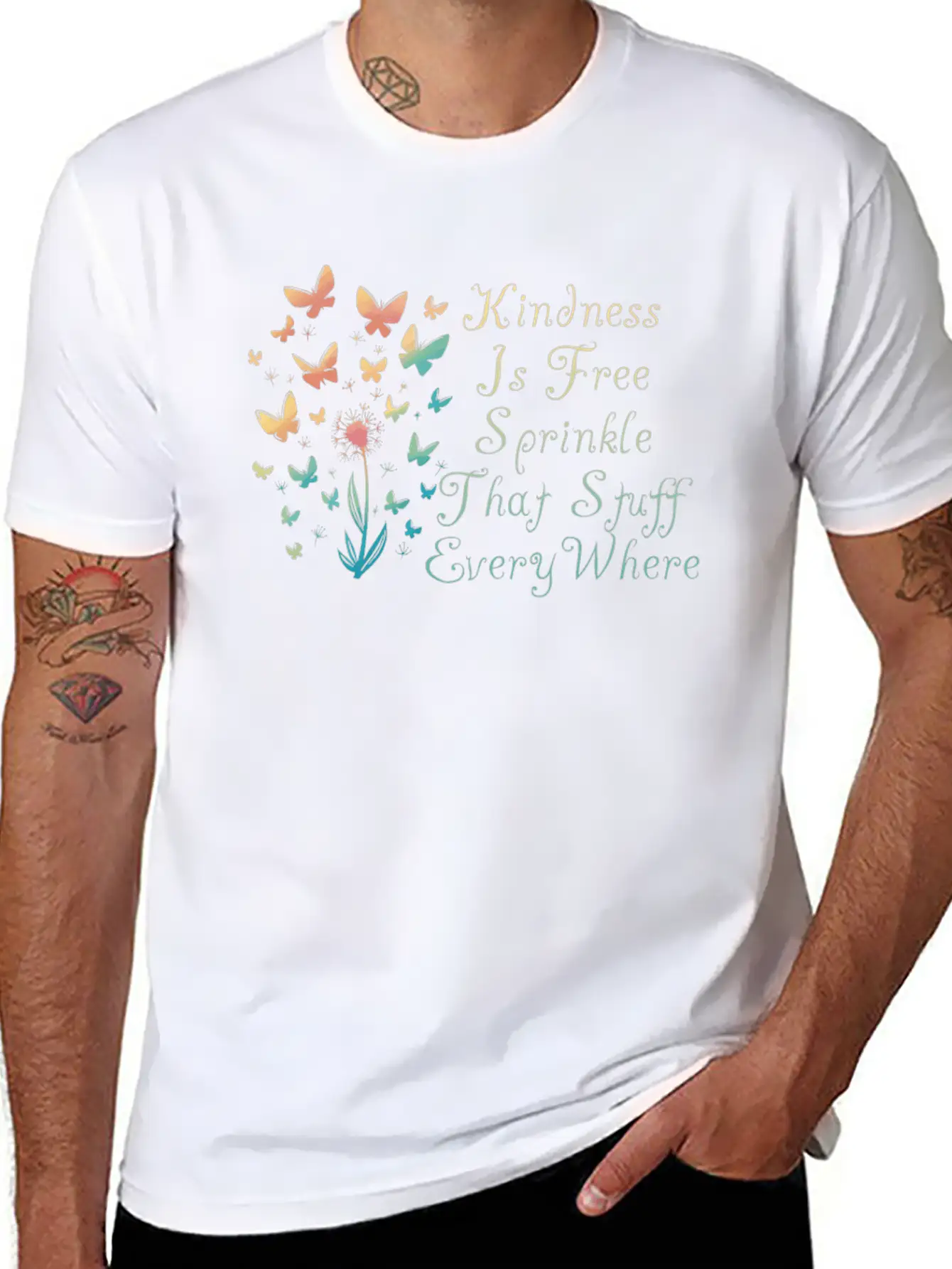 Kindness Is Free Sprinkle That Stuff Everywhere Casual Graphic T-Shirt – Simple And Comfortable Daily Wear
