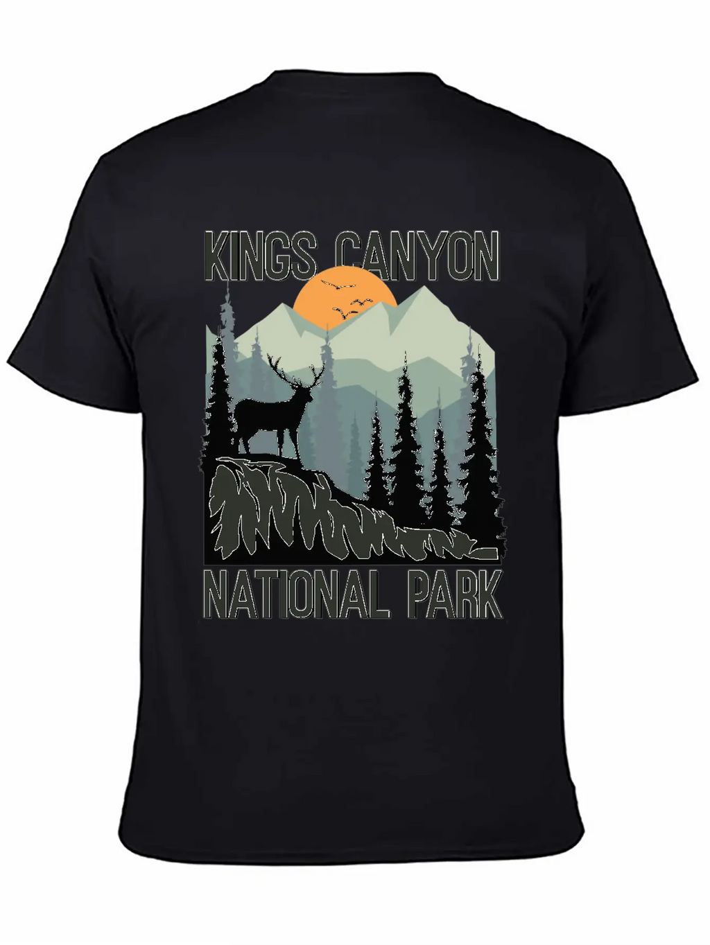Kings Canyon National Park Mountains Deer Unisex Casual T-Shirt – Clean Design For Daily Comfort