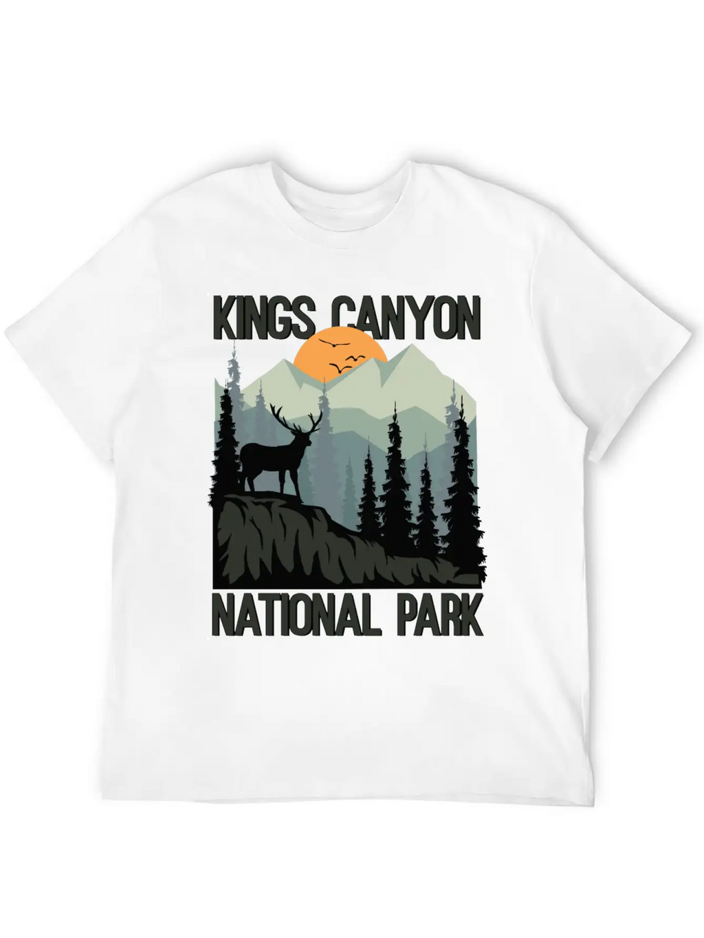 Kings Canyon National Park Mountains Deer Unisex Casual T-Shirt – Clean Design For Daily Comfort