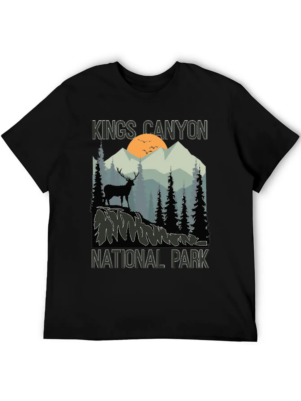 Kings Canyon National Park Mountains Deer Unisex Casual T-Shirt – Clean Design For Daily Comfort