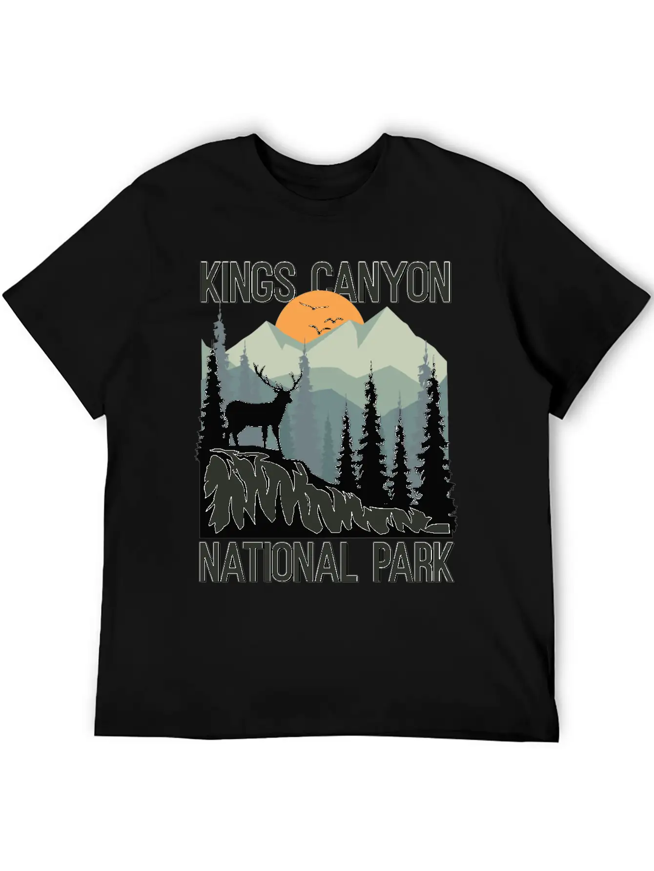 Kings Canyon National Park Mountains Deer Unisex Casual T-Shirt – Clean Design For Daily Comfort