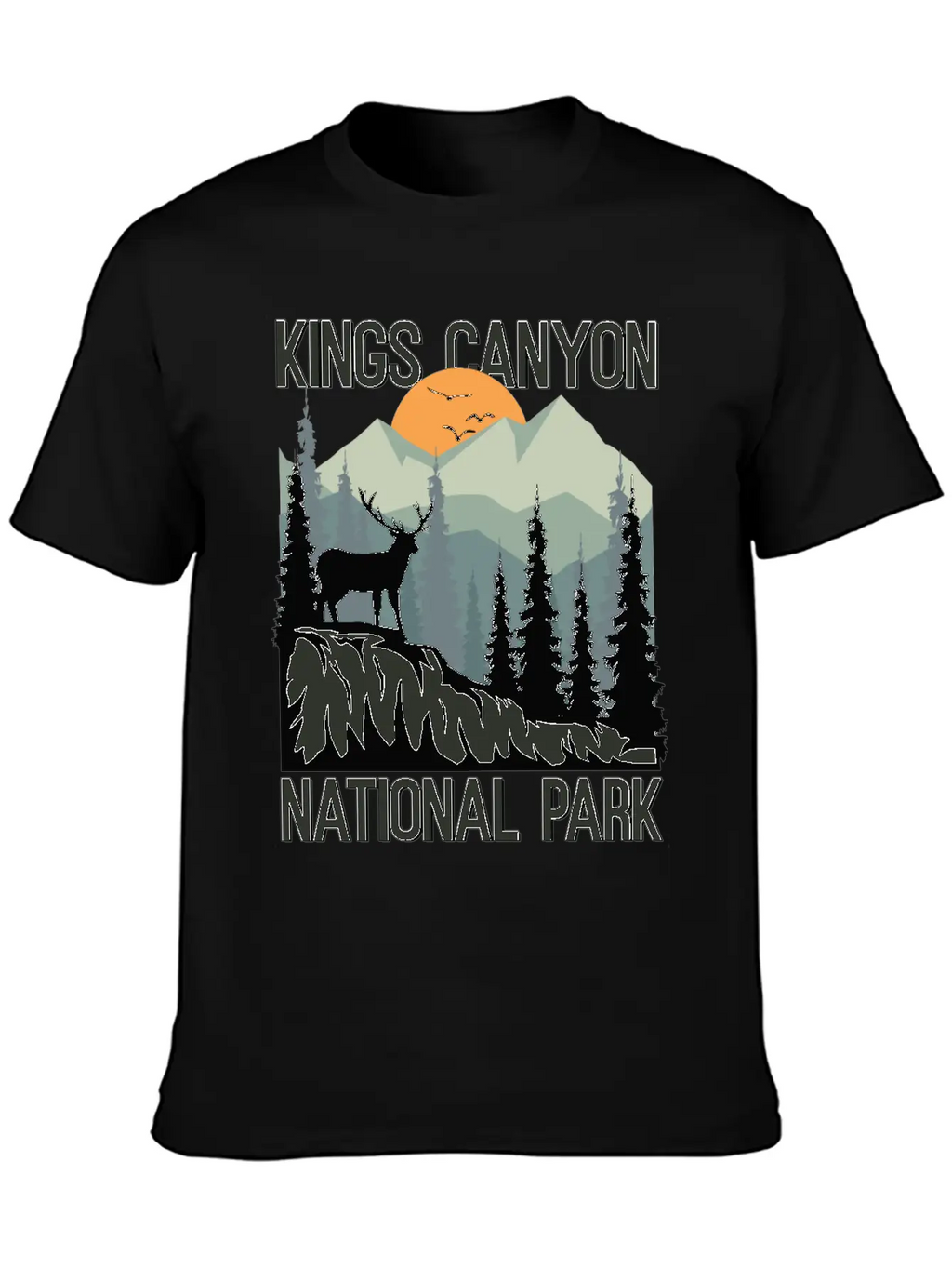 Kings Canyon National Park Mountains Deer Unisex Casual T-Shirt – Clean Design For Daily Comfort