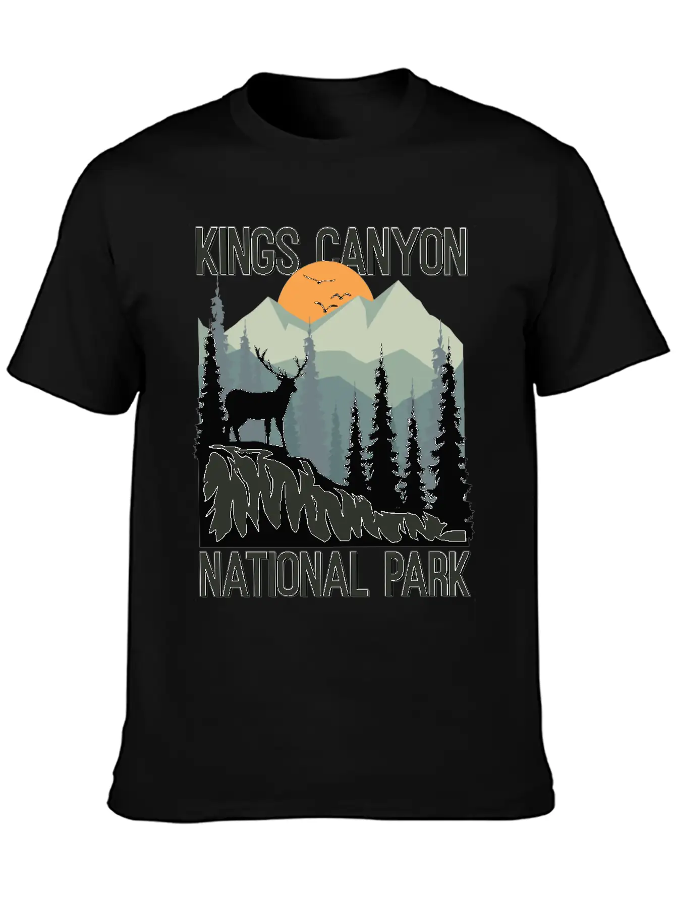 Kings Canyon National Park Mountains Deer Unisex Casual T-Shirt – Clean Design For Daily Comfort