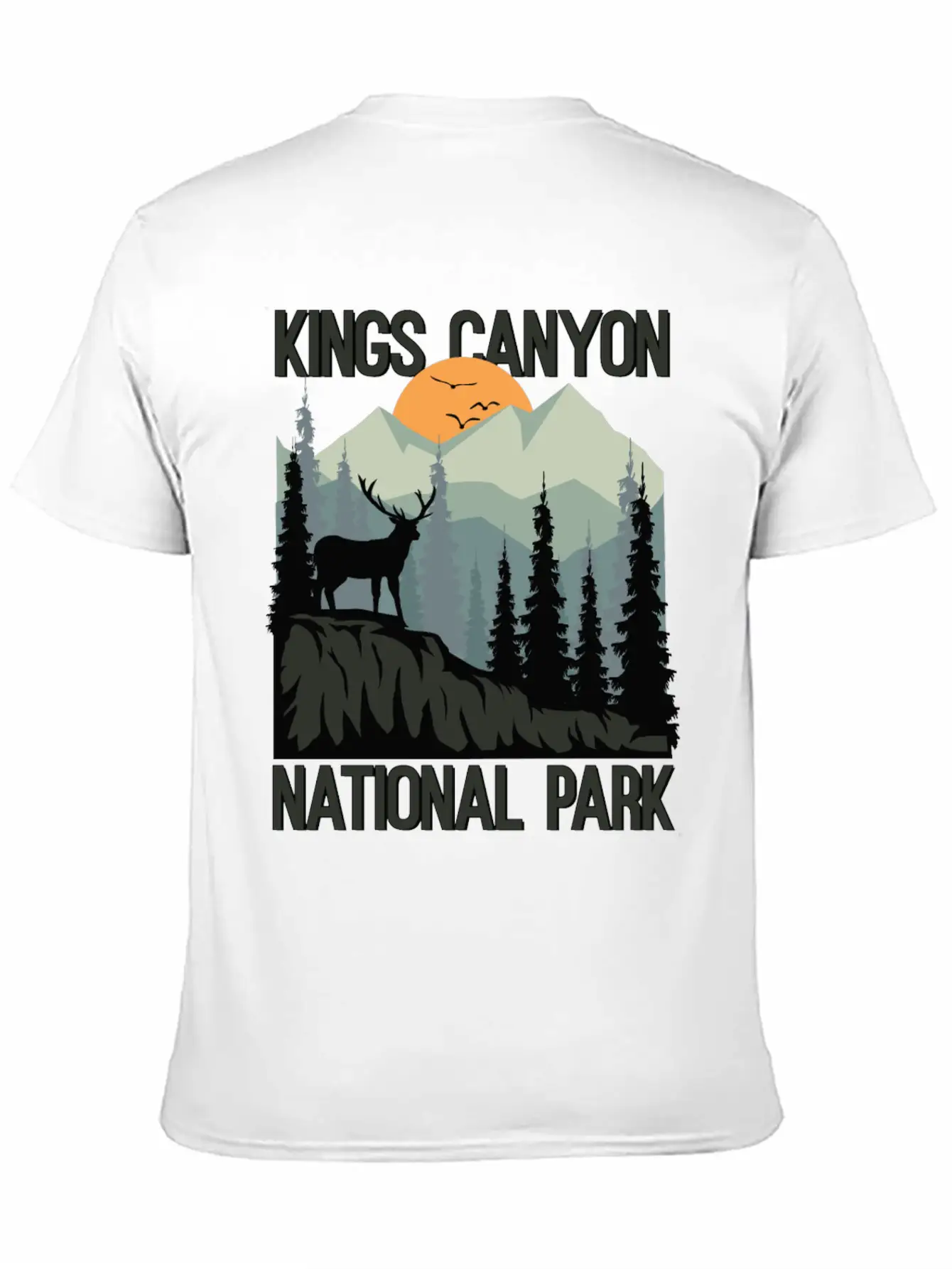 Kings Canyon National Park Mountains Deer Unisex Casual T-Shirt – Clean Design For Daily Comfort