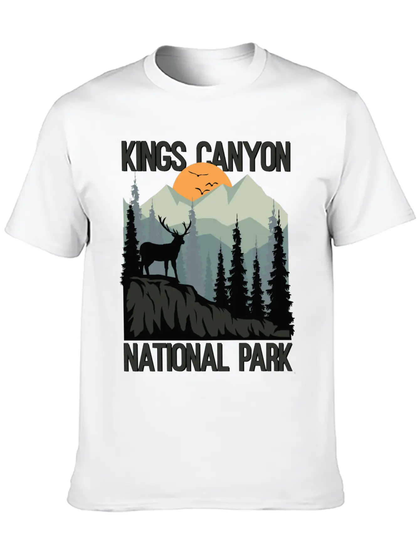 Kings Canyon National Park Mountains Deer Unisex Casual T-Shirt – Clean Design For Daily Comfort