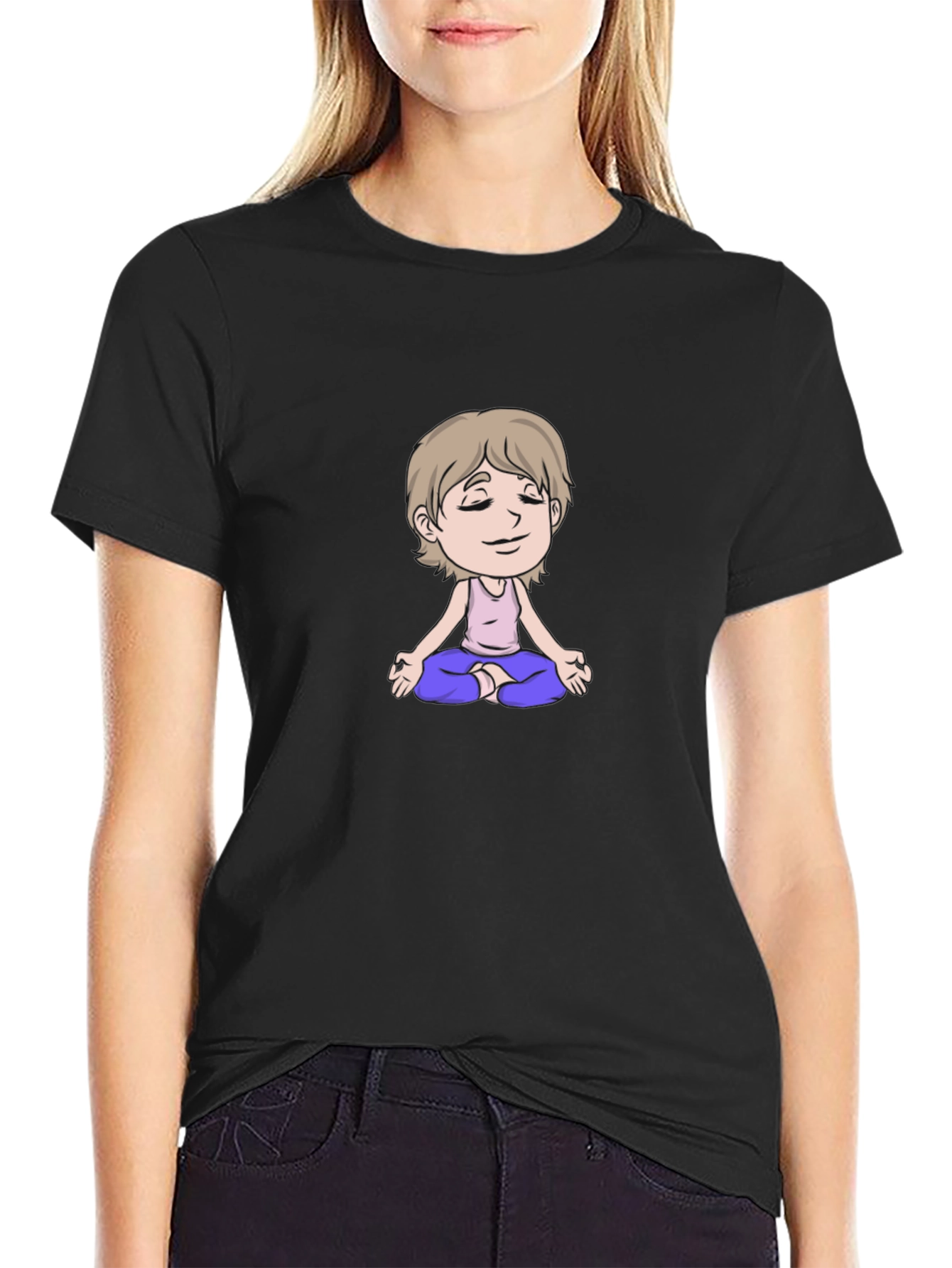 Meditating Cartoon T-Shirt