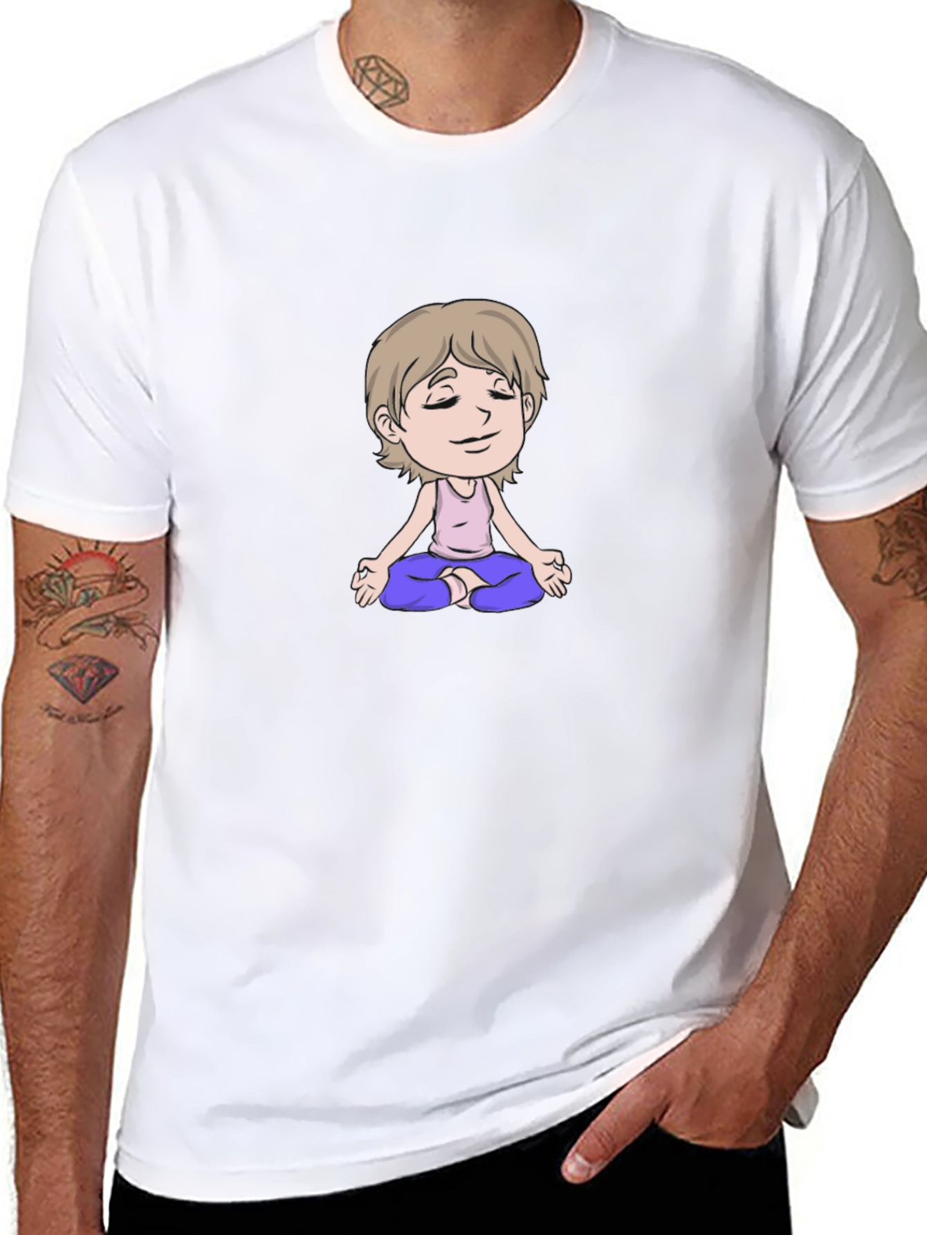 Meditating Cartoon T-Shirt