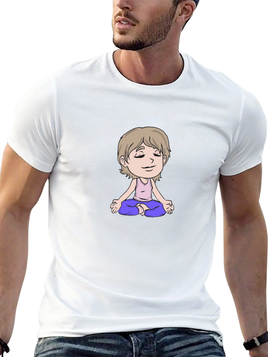 Meditating Cartoon T-Shirt