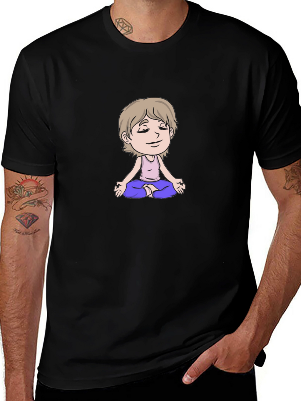 Meditating Cartoon T-Shirt
