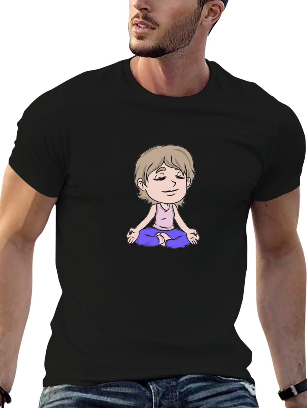 Meditating Cartoon T-Shirt