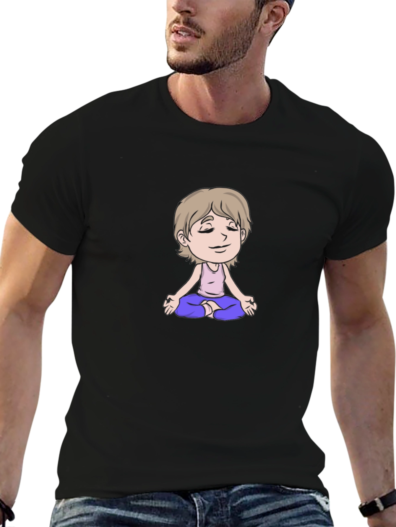 Meditating Cartoon T-Shirt