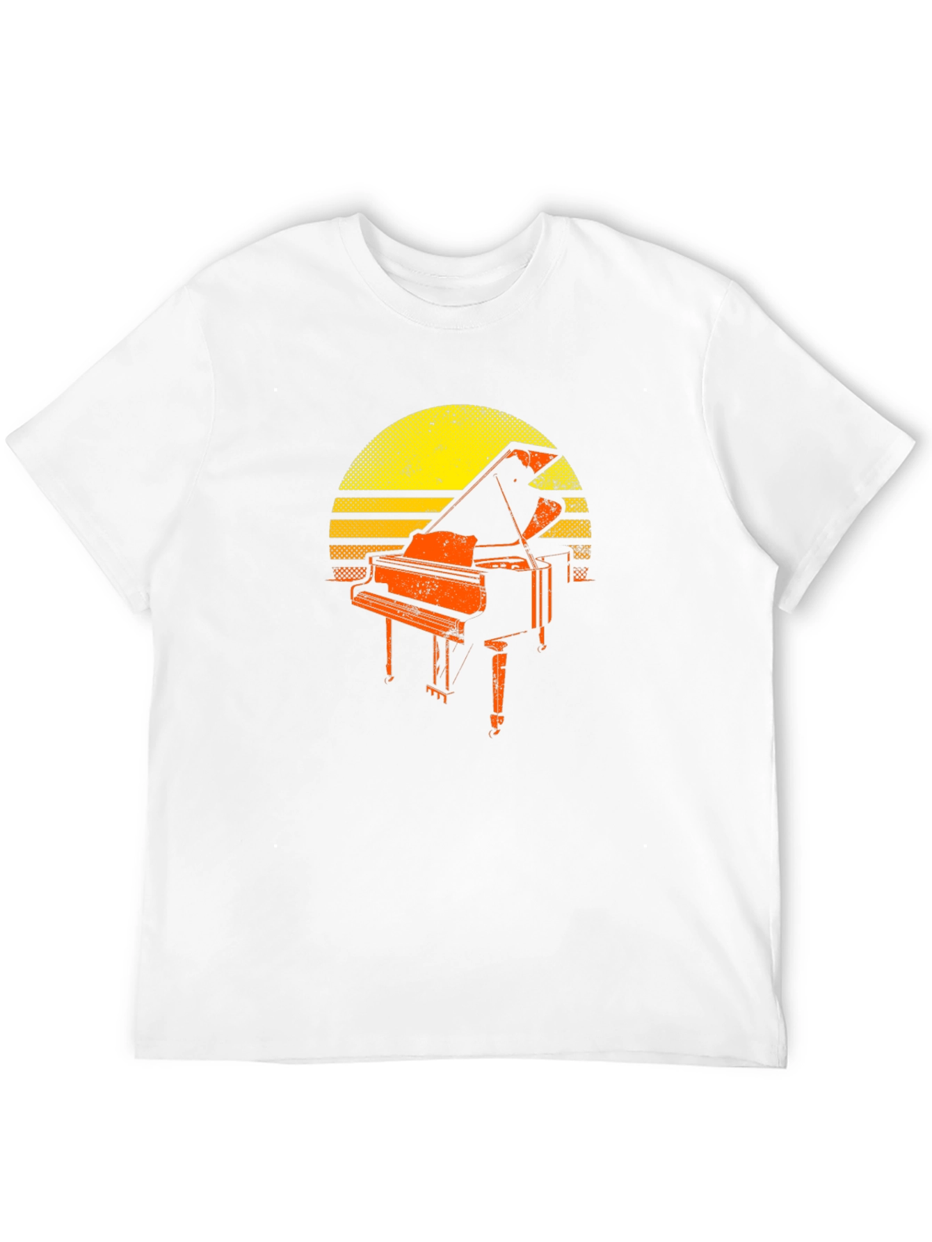 Vintage Piano Sunset T-Shirt - Music Lover Tee