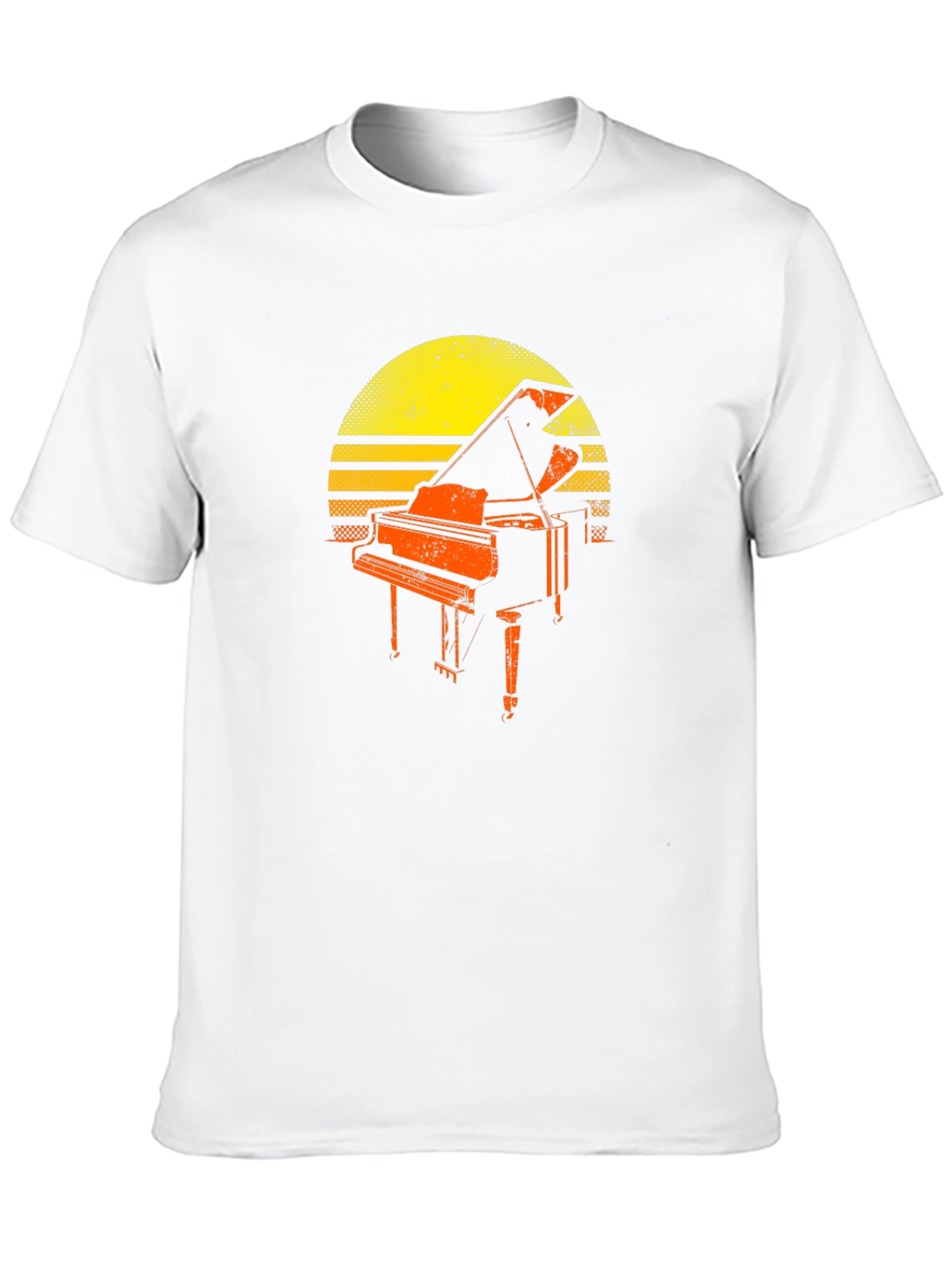 Vintage Piano Sunset T-Shirt - Music Lover Tee