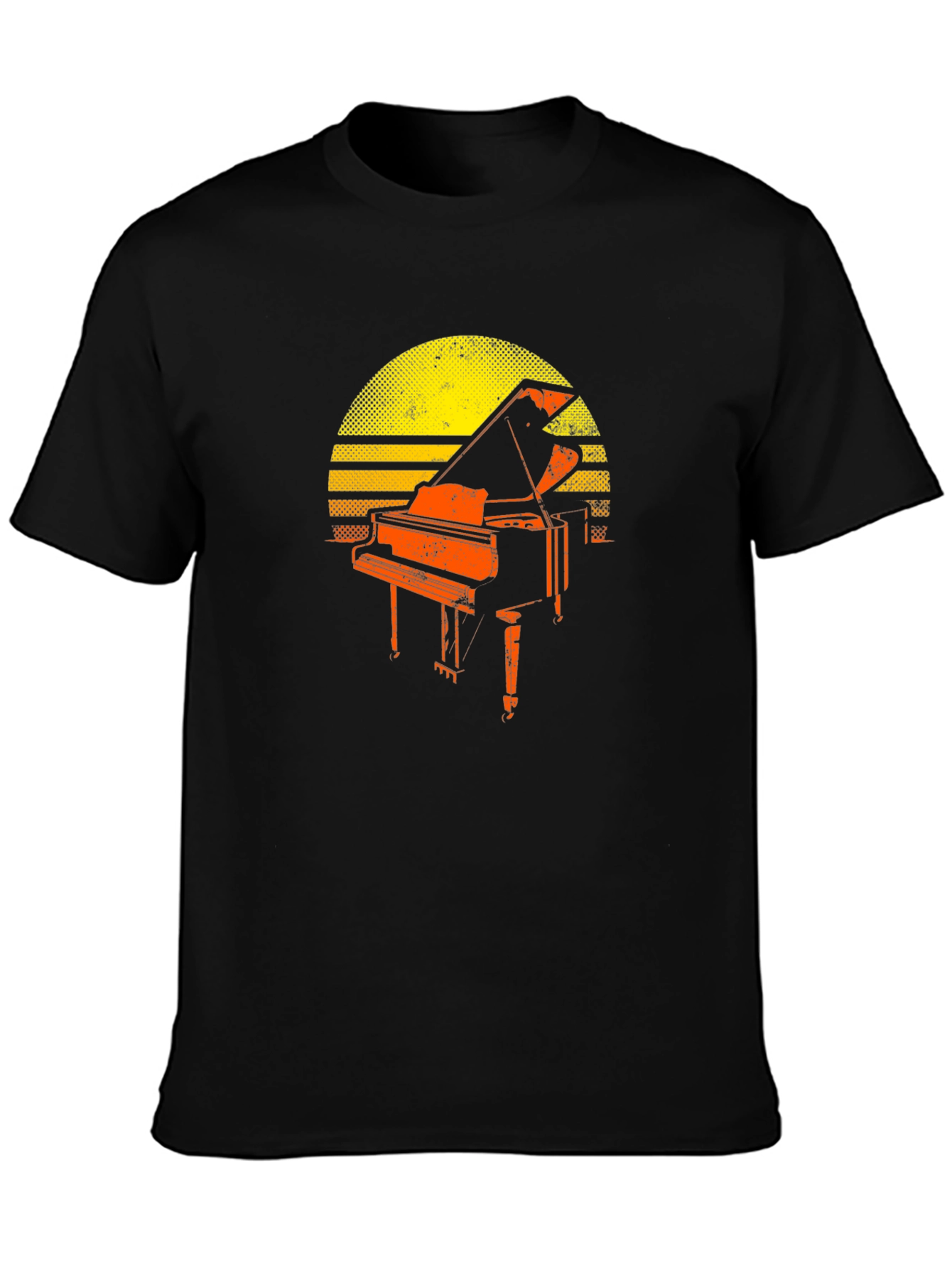 Vintage Piano Sunset T-Shirt - Music Lover Tee