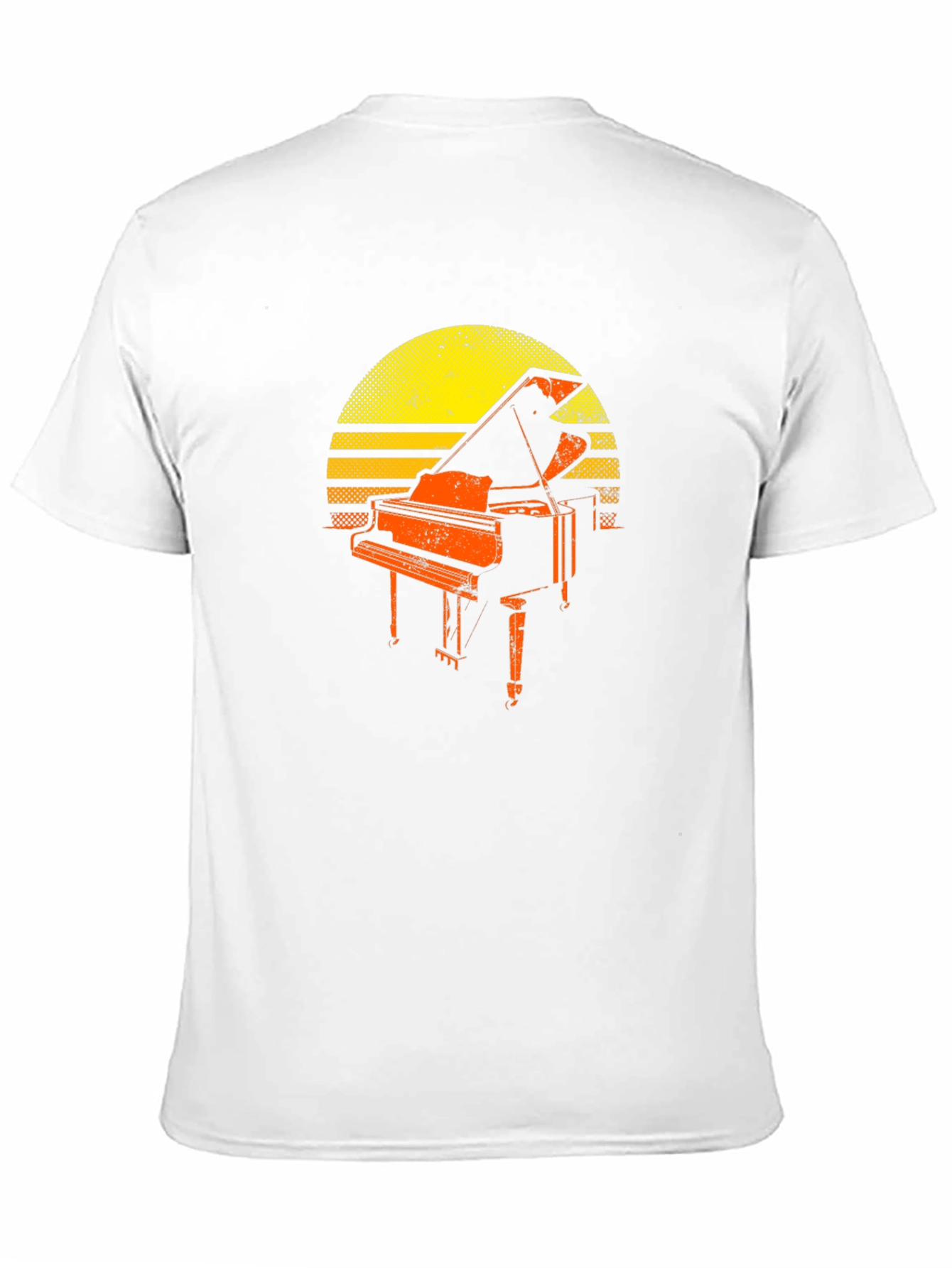 Vintage Piano Sunset T-Shirt - Music Lover Tee