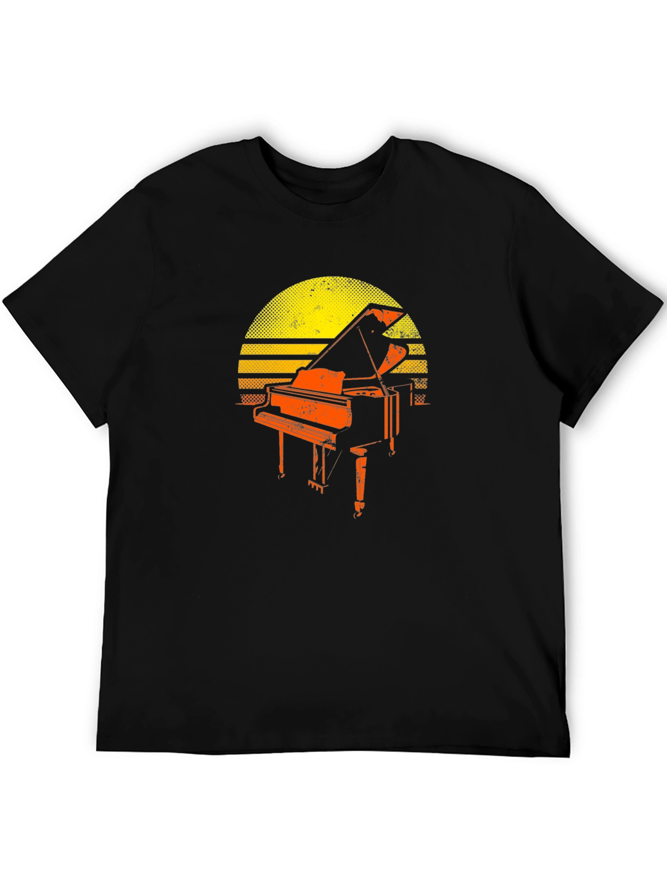 Vintage Piano Sunset T-Shirt - Music Lover Tee