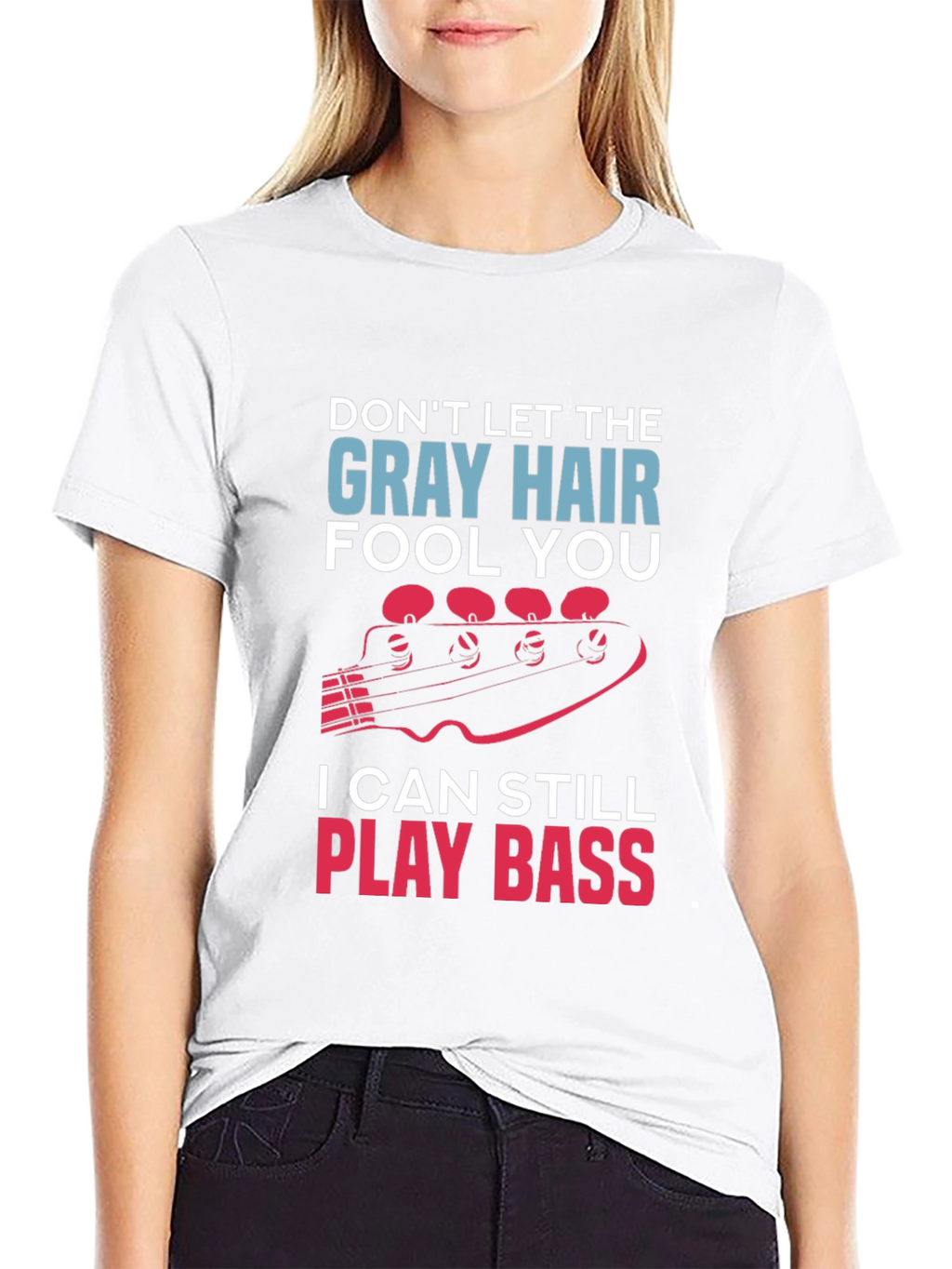 Gray Hair Bass Player T-Shirt