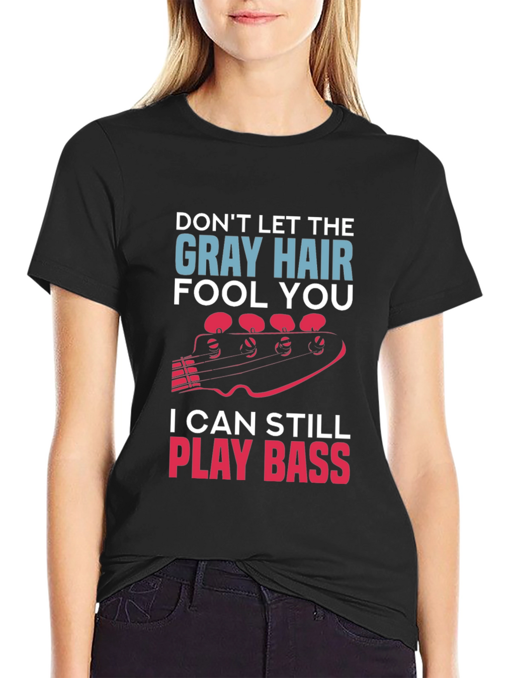 Gray Hair Bass Player T-Shirt