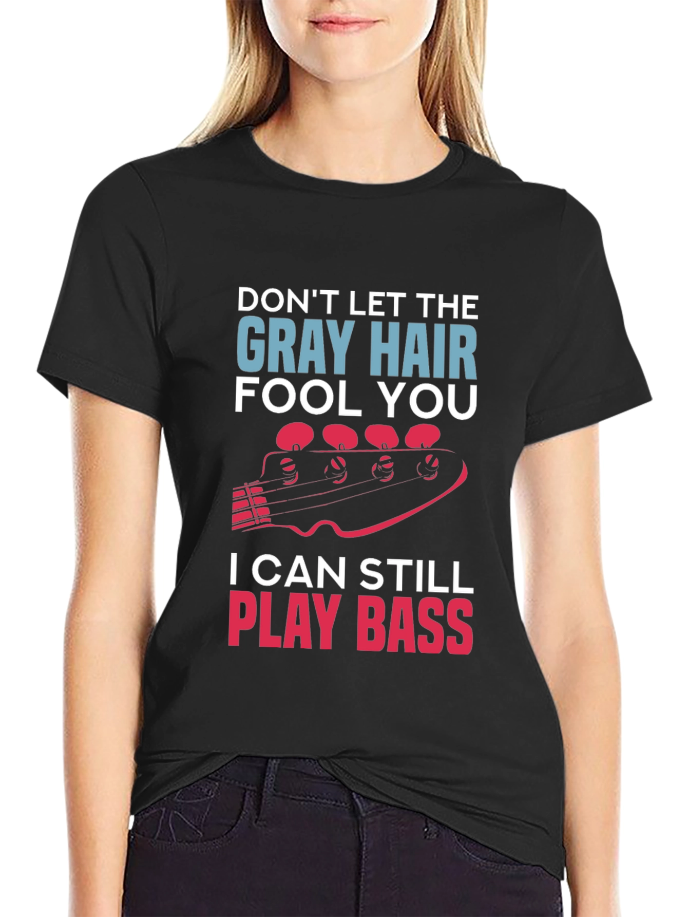 Gray Hair Bass Player T-Shirt