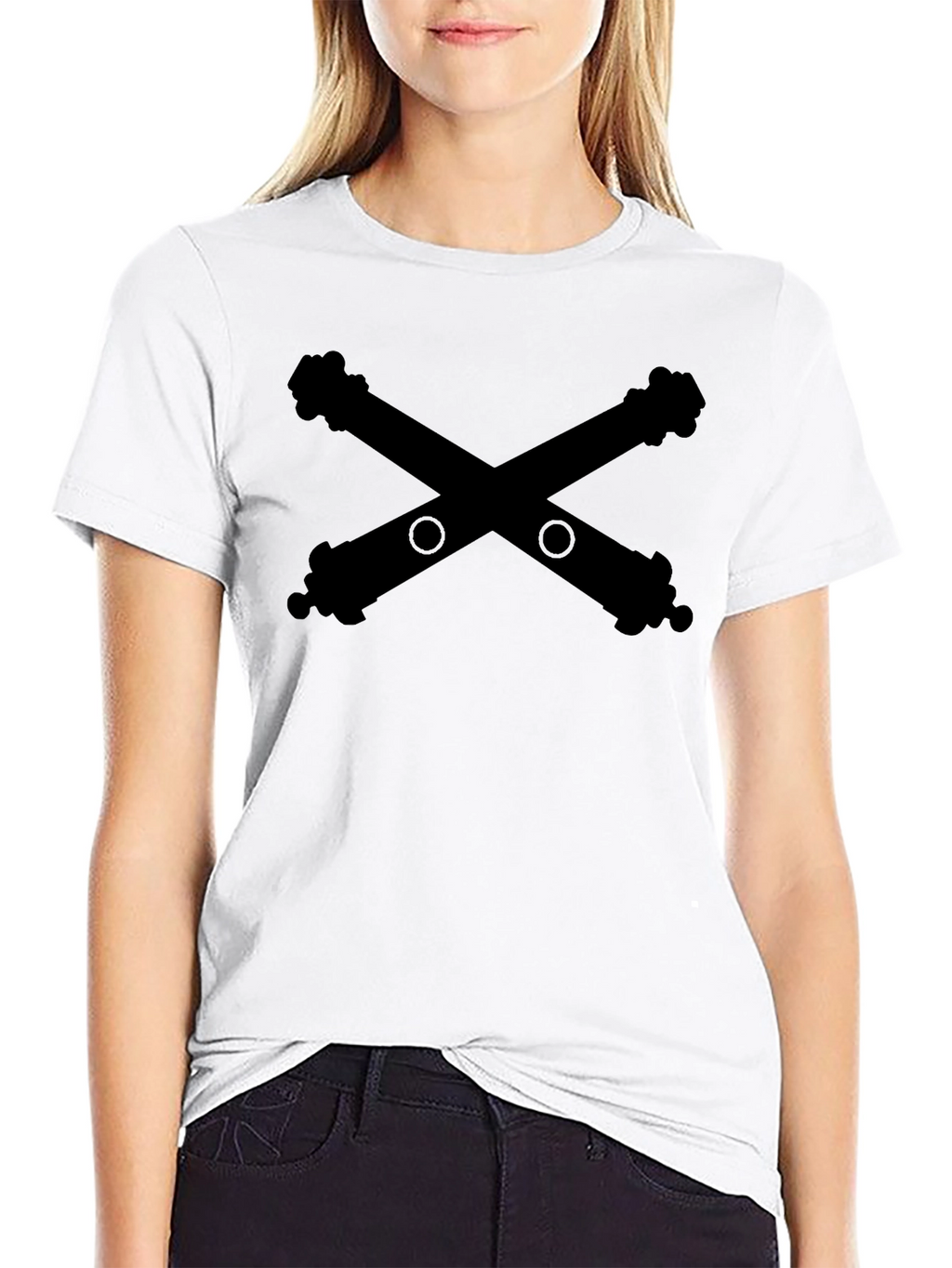 Crossed Cannons Graphic Tee - Black