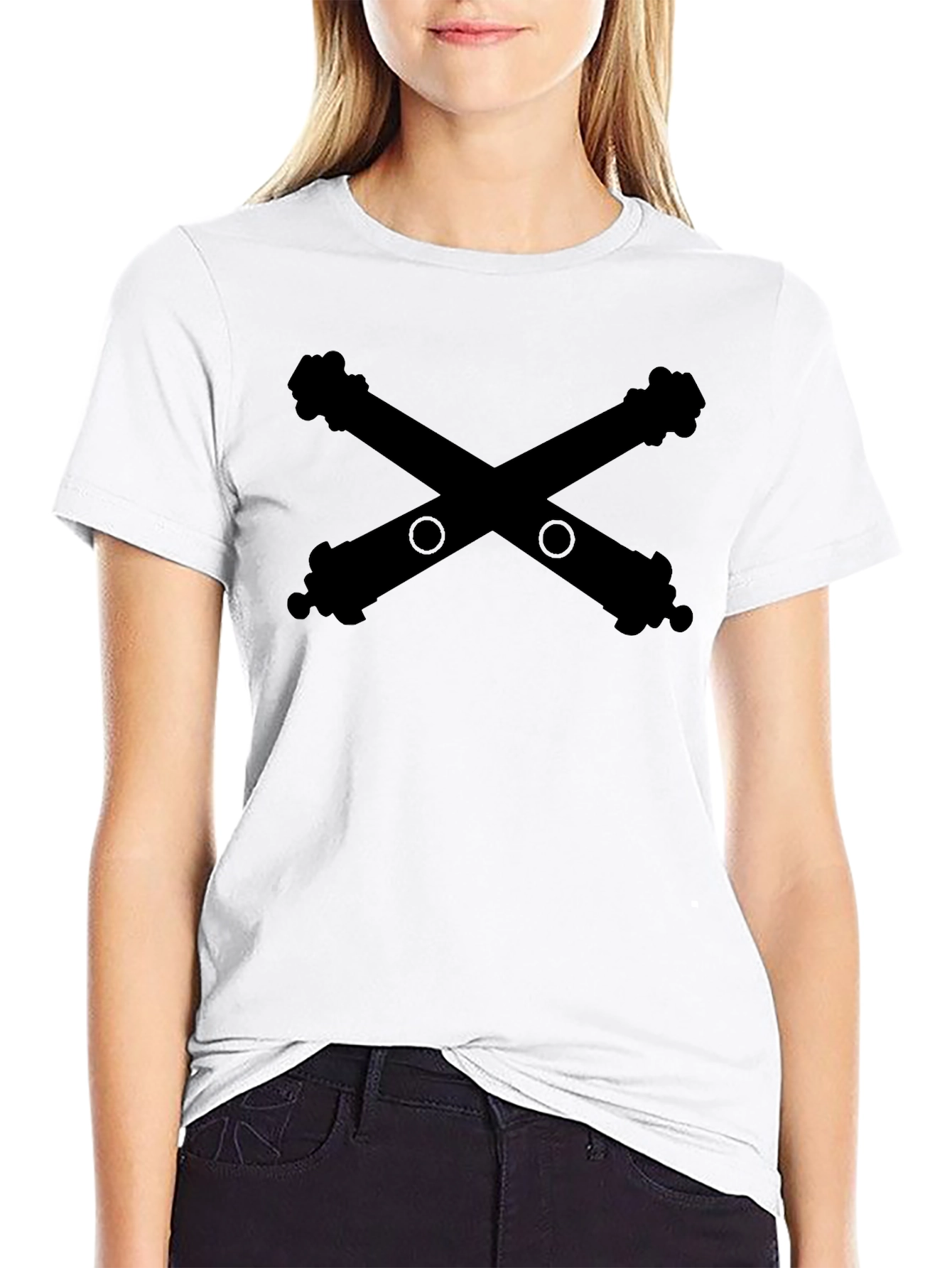 Crossed Cannons Graphic Tee - Black