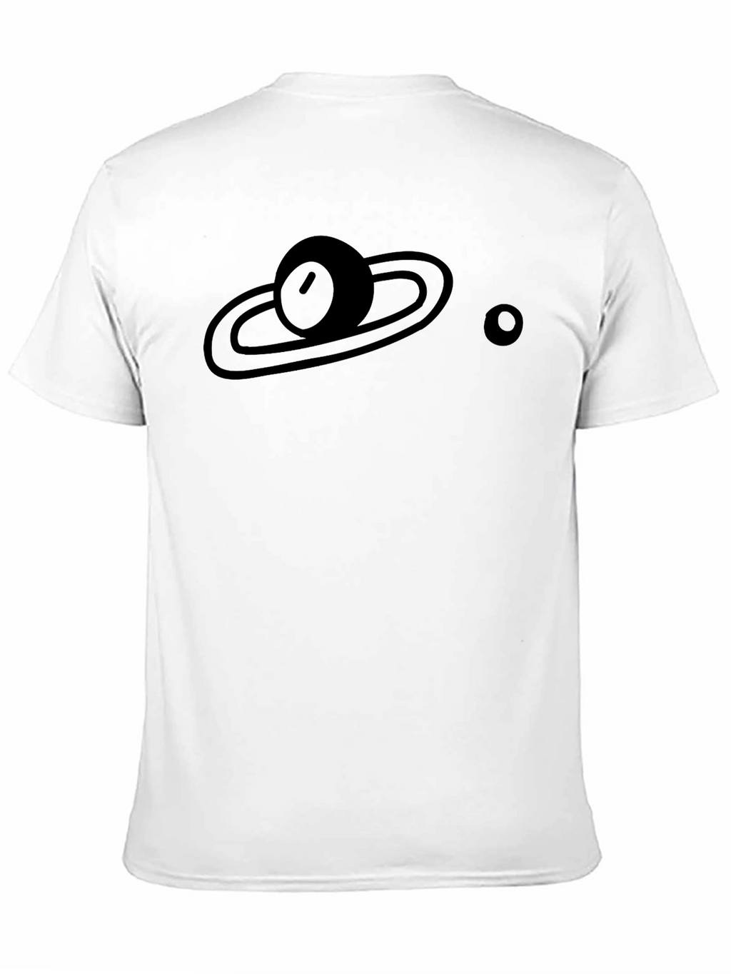 Planet Saturn Graphic Print Black T-Shirt