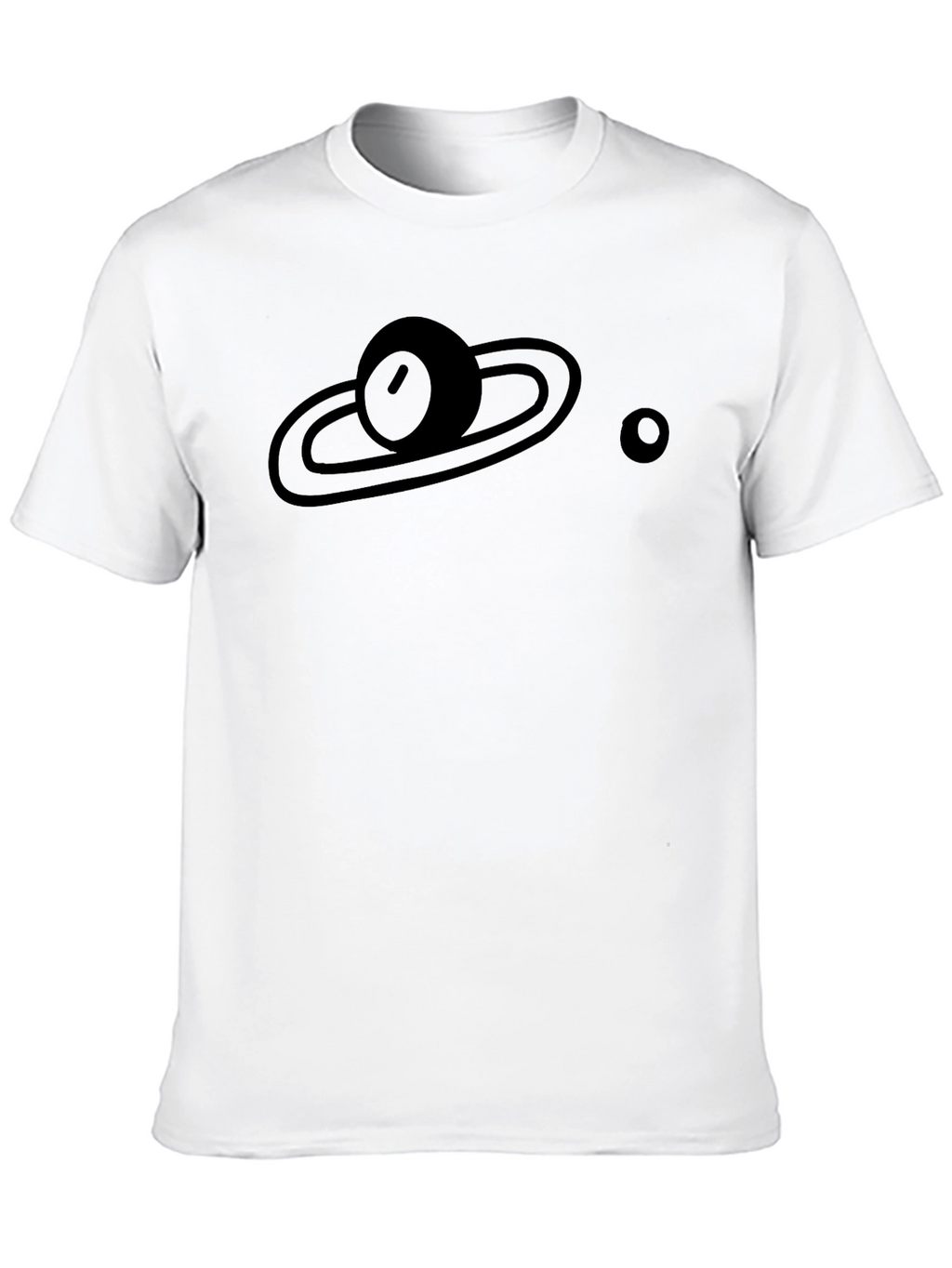 Planet Saturn Graphic Print Black T-Shirt